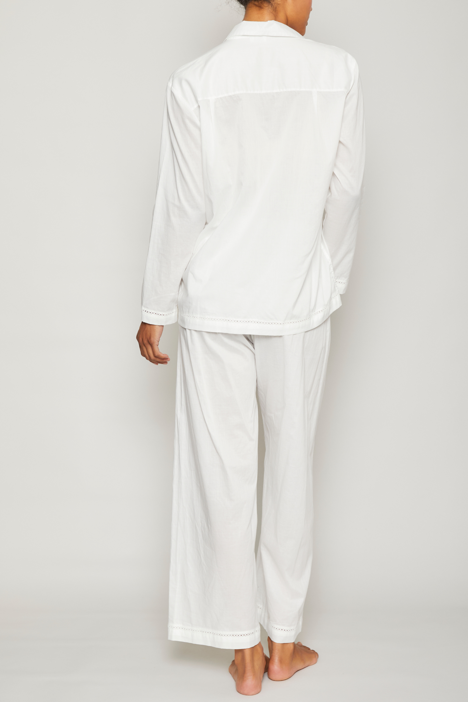 Classic Style Pajama Set - White