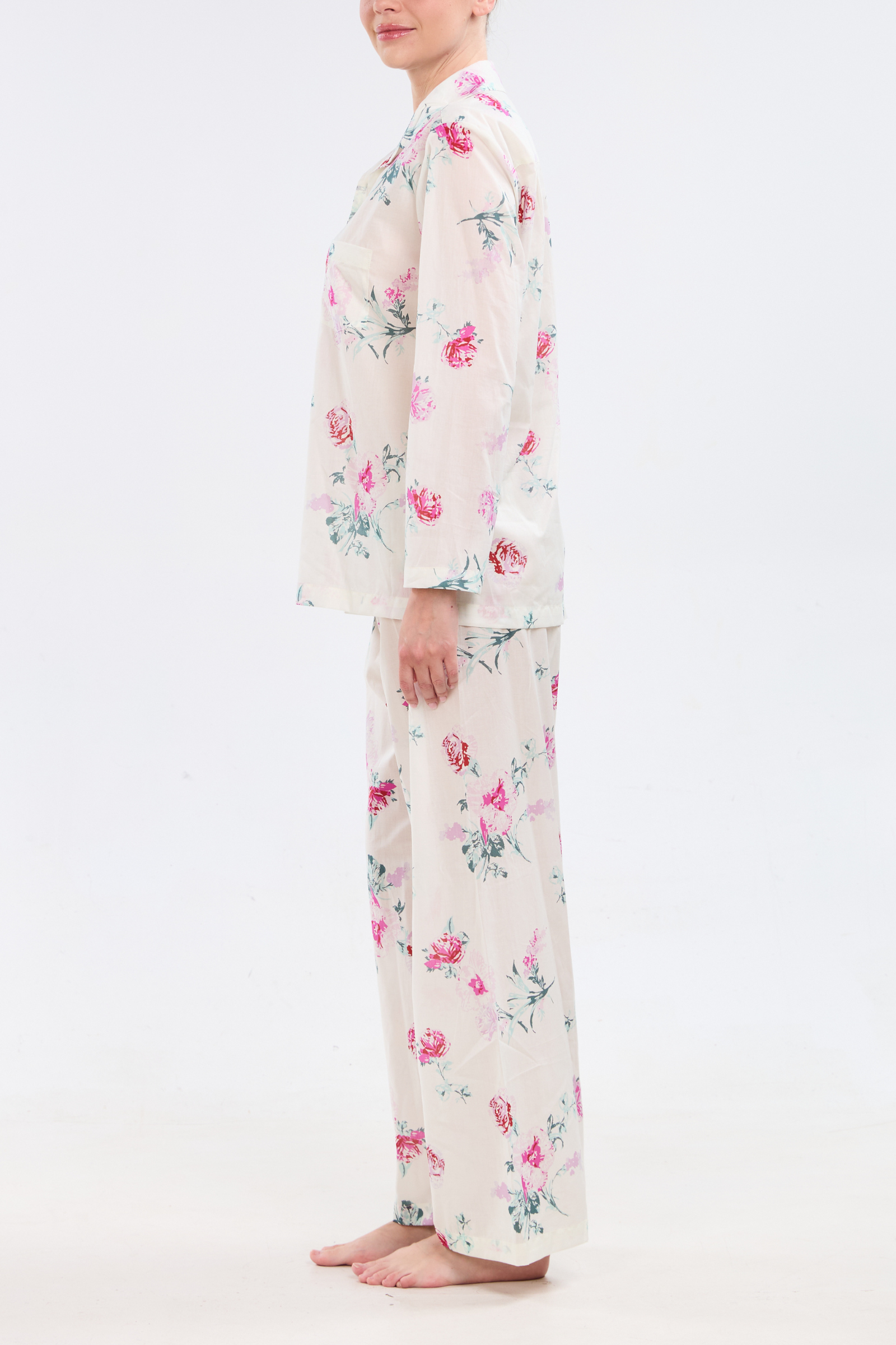 Long Sleeve Pajama Set - Roses