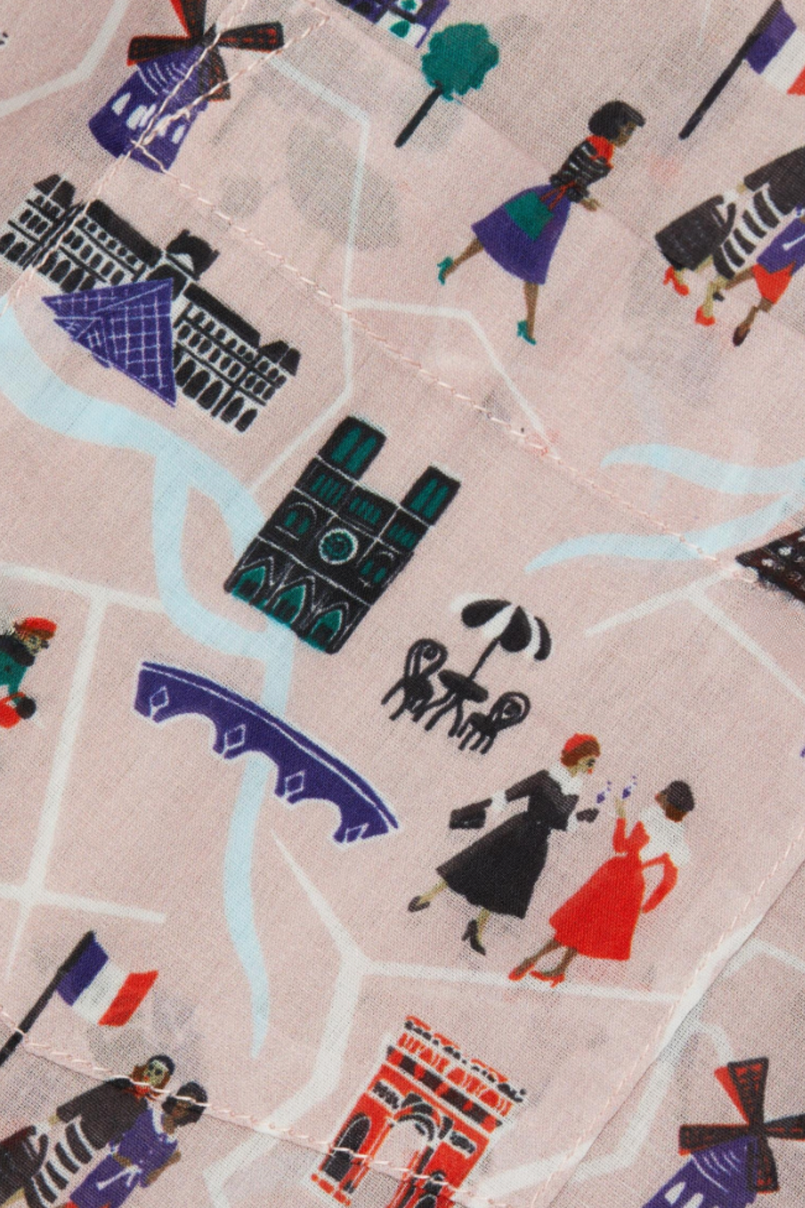 Paris Print Short Set - Pink