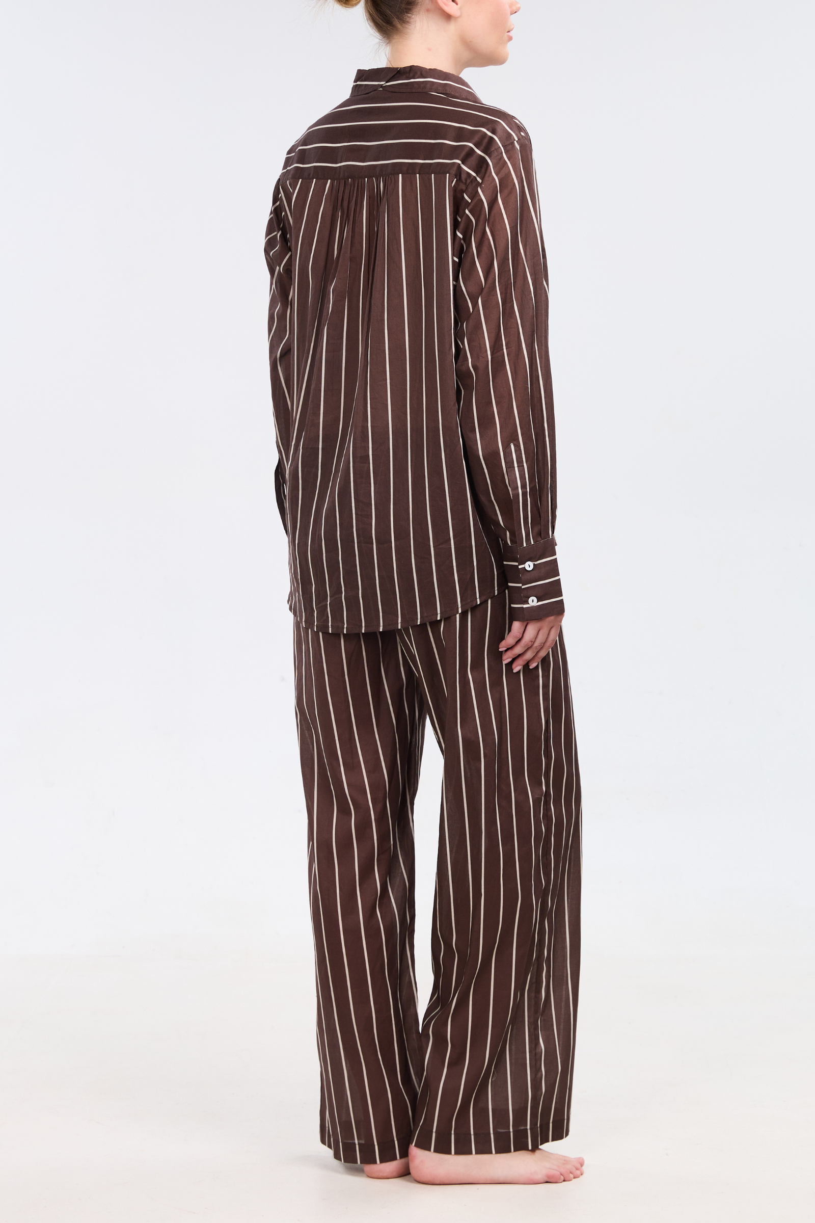 Oversized Lounge Set - Mocha Stripe