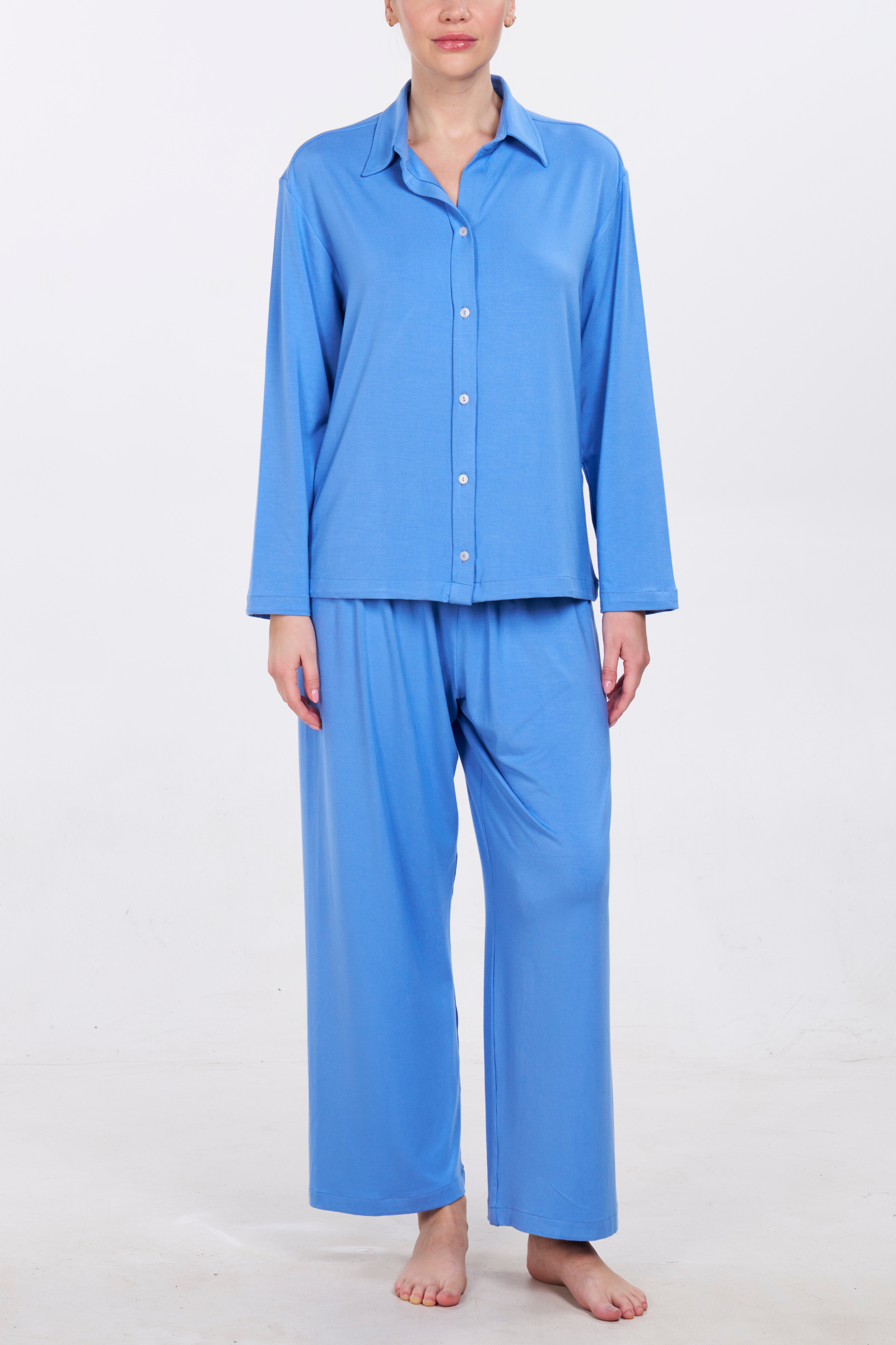 Organic Bamboo Pajama Set - Blue