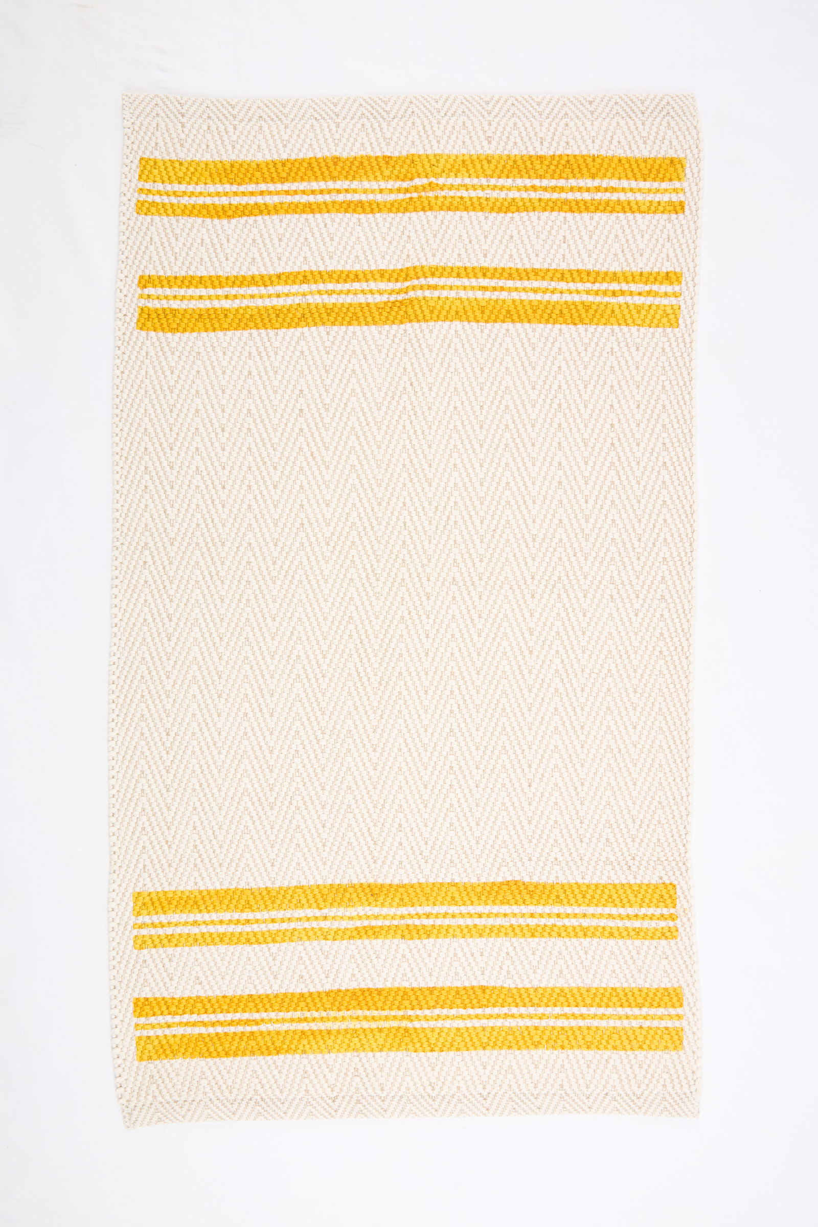Hand-Painted Italian Mat - Yellow Stripe
