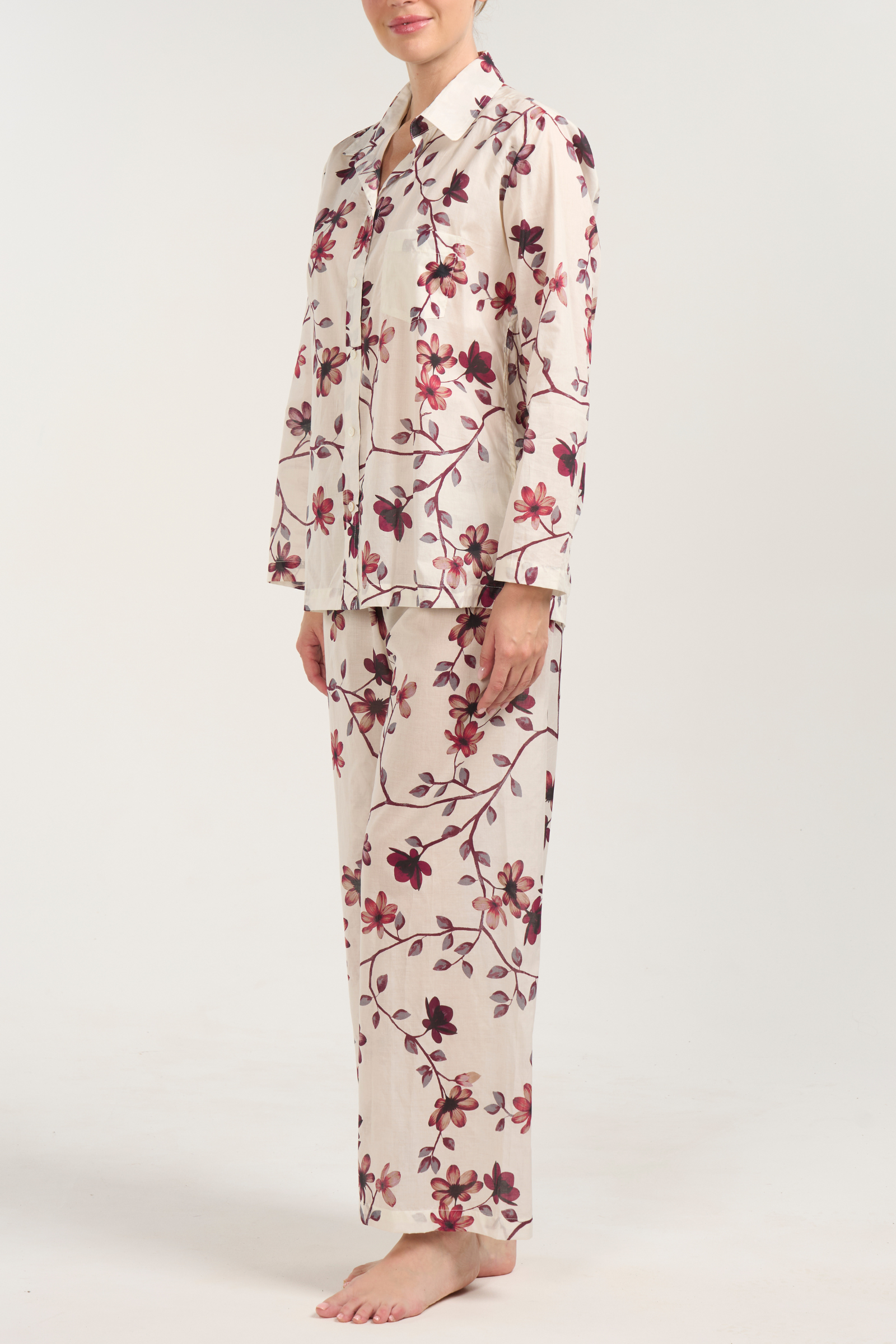 Long Sleeve Pajama Set - Velvet Floral