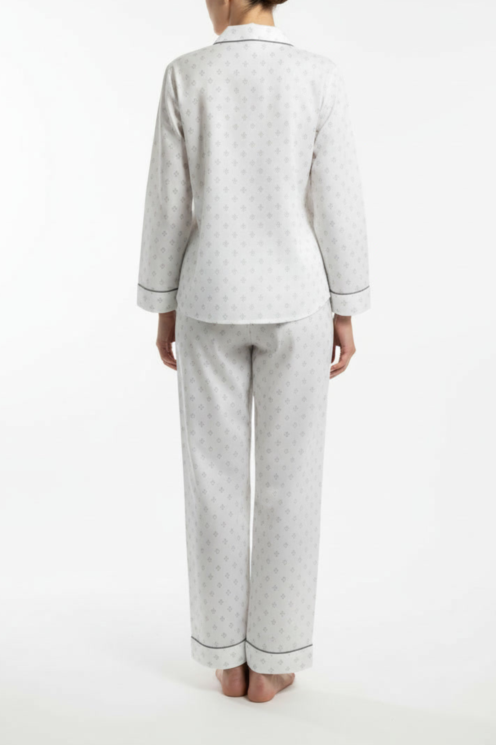 Cotton Sateen Pajama Set - Fleur De Lis