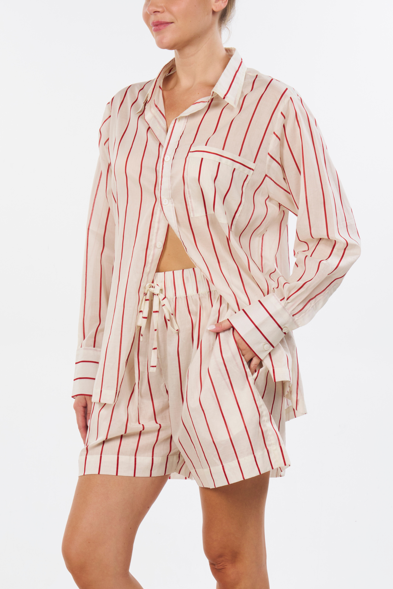 Long Sleeve Short Set - Parasol Stripe