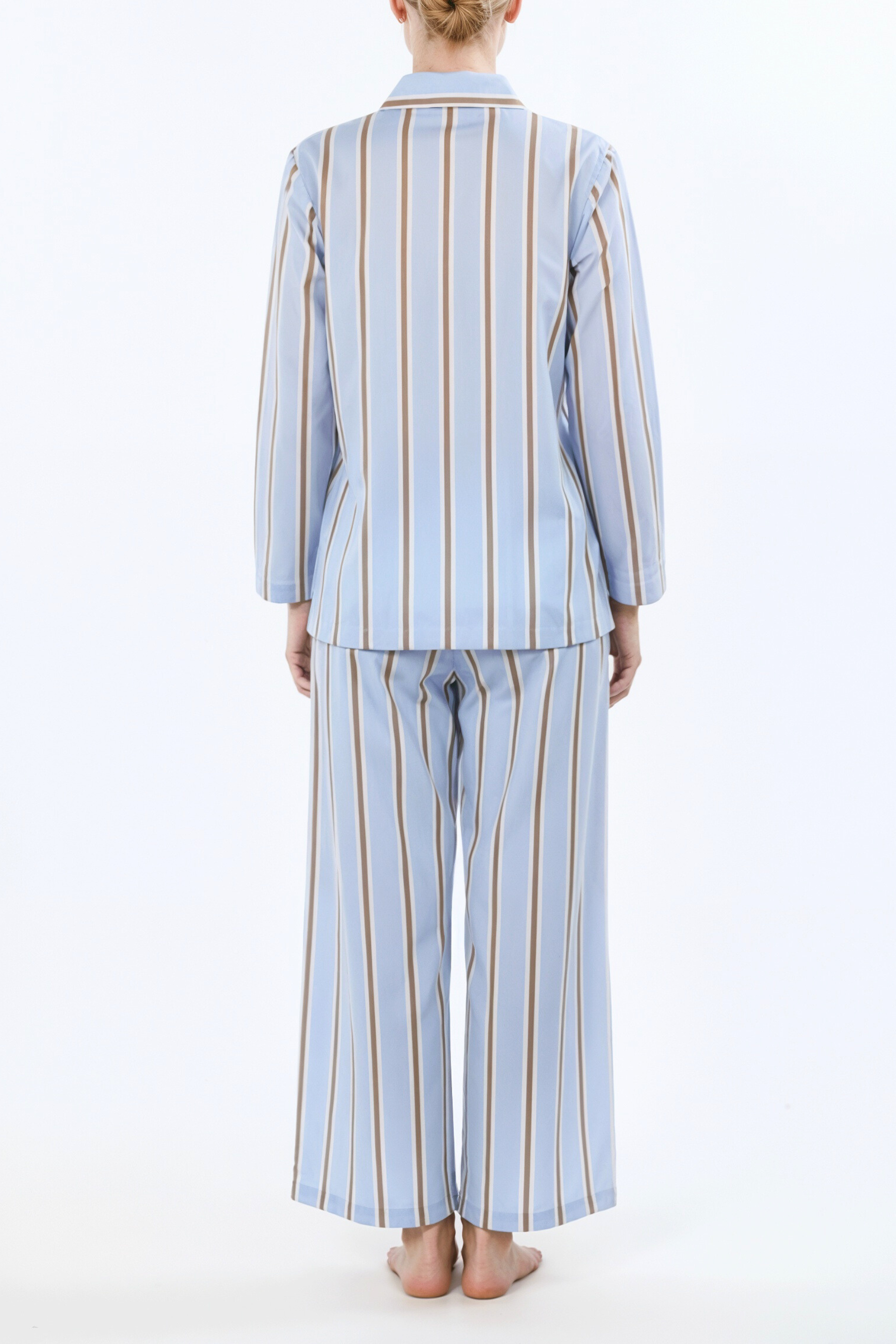 Long Sleeve Pajama Set - Blue Tobacco Stripe