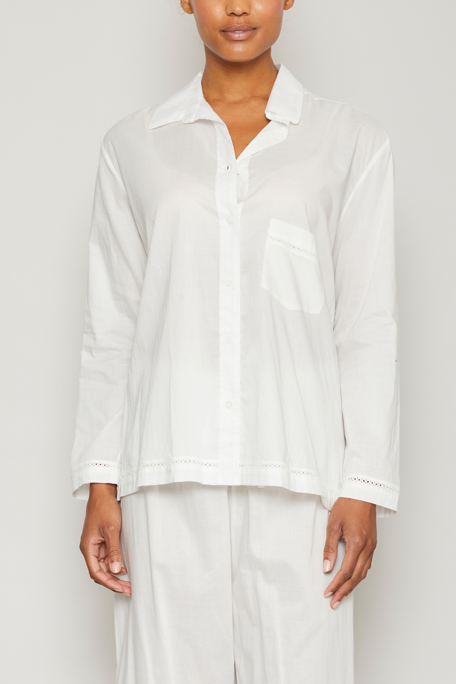 Classic Style Pajama Set - White