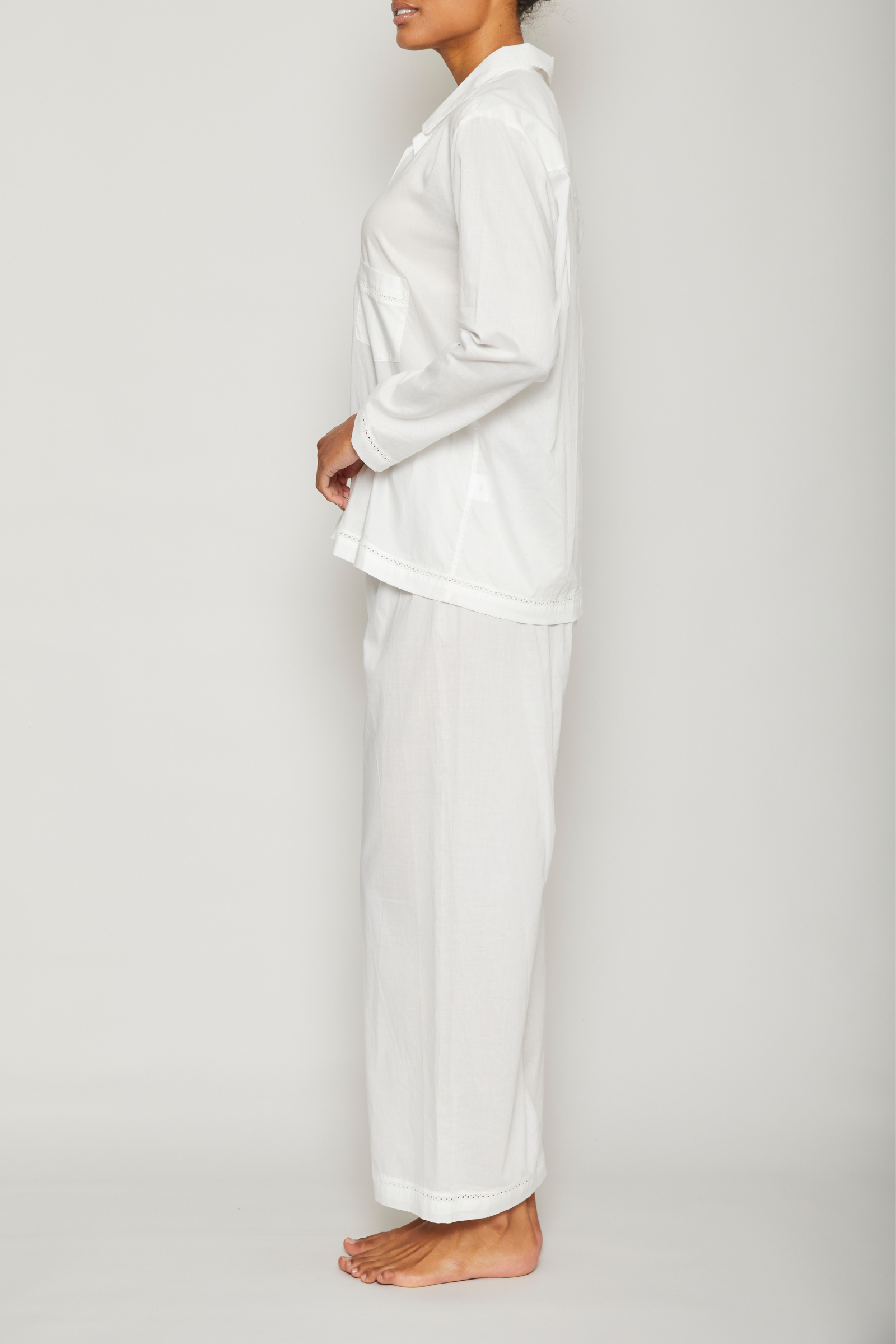 Classic Style Pajama Set - White