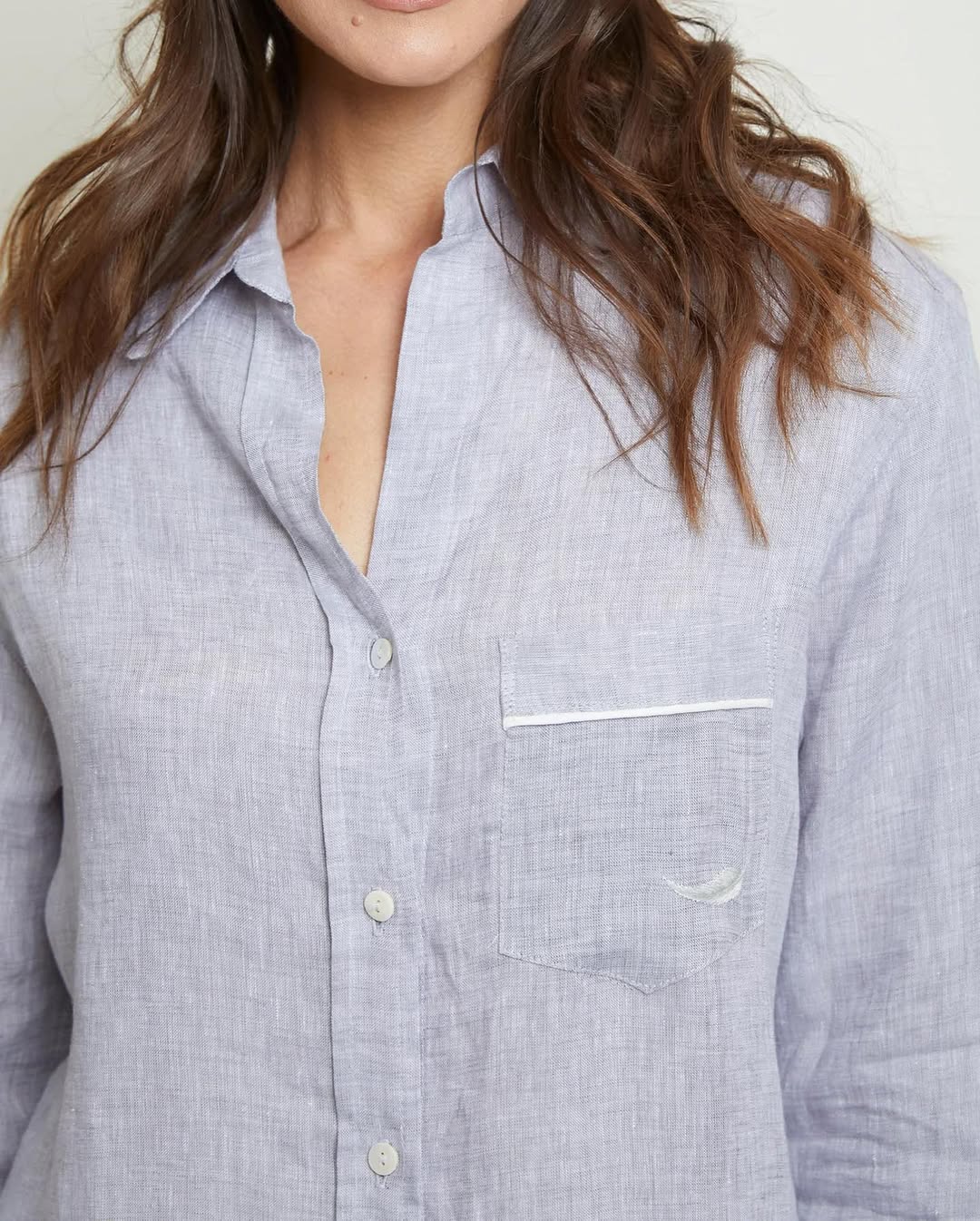 Linen Pajama Set - Heather Grey