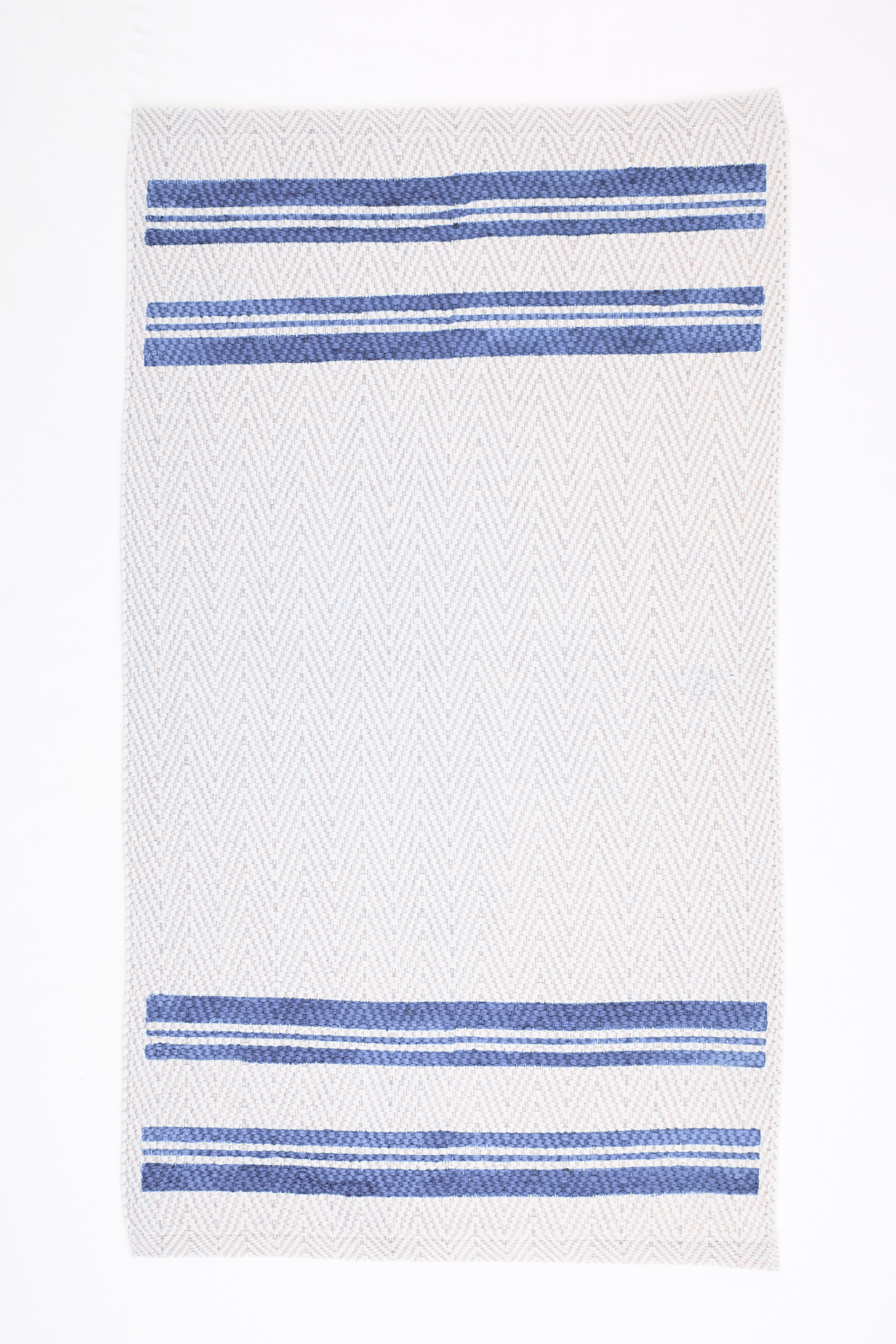 Hand-Painted Italian Mat - Blue Stripe