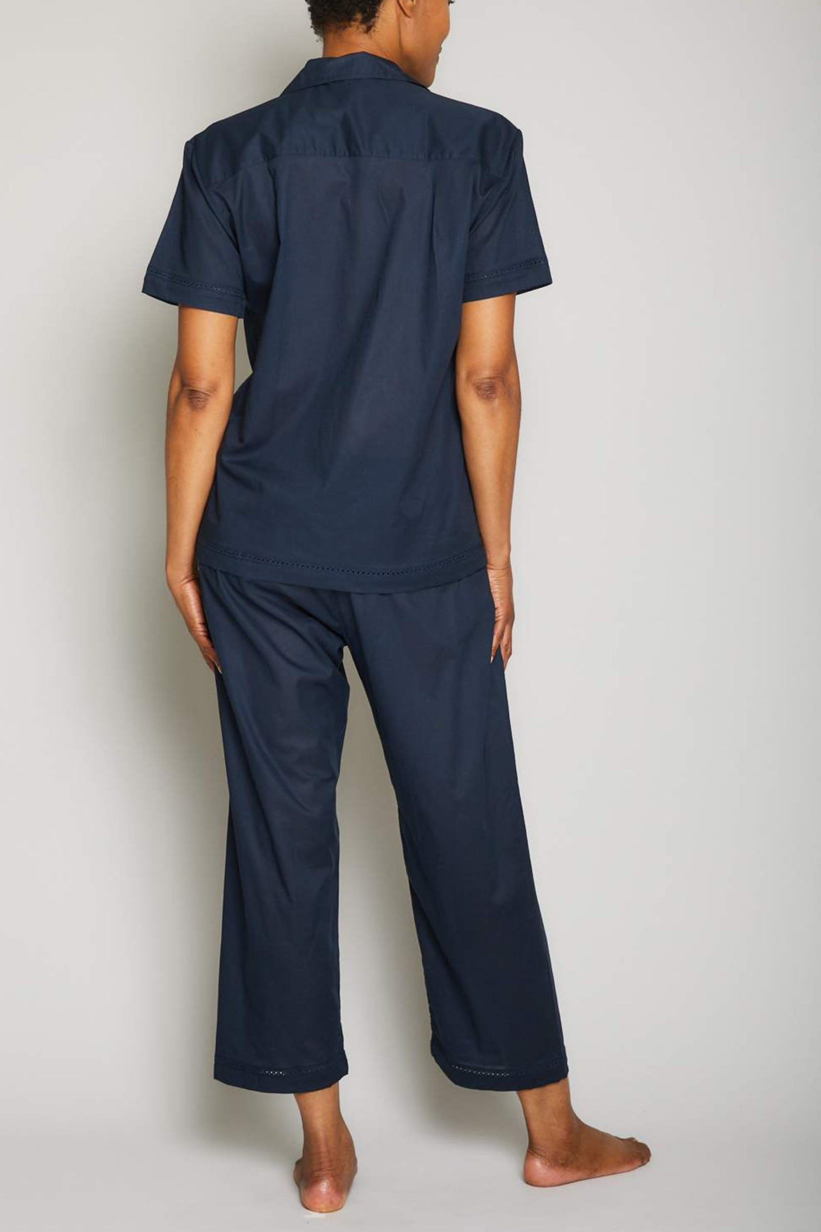 Short Sleeve Crop Pant PJ Set - Royal Navy