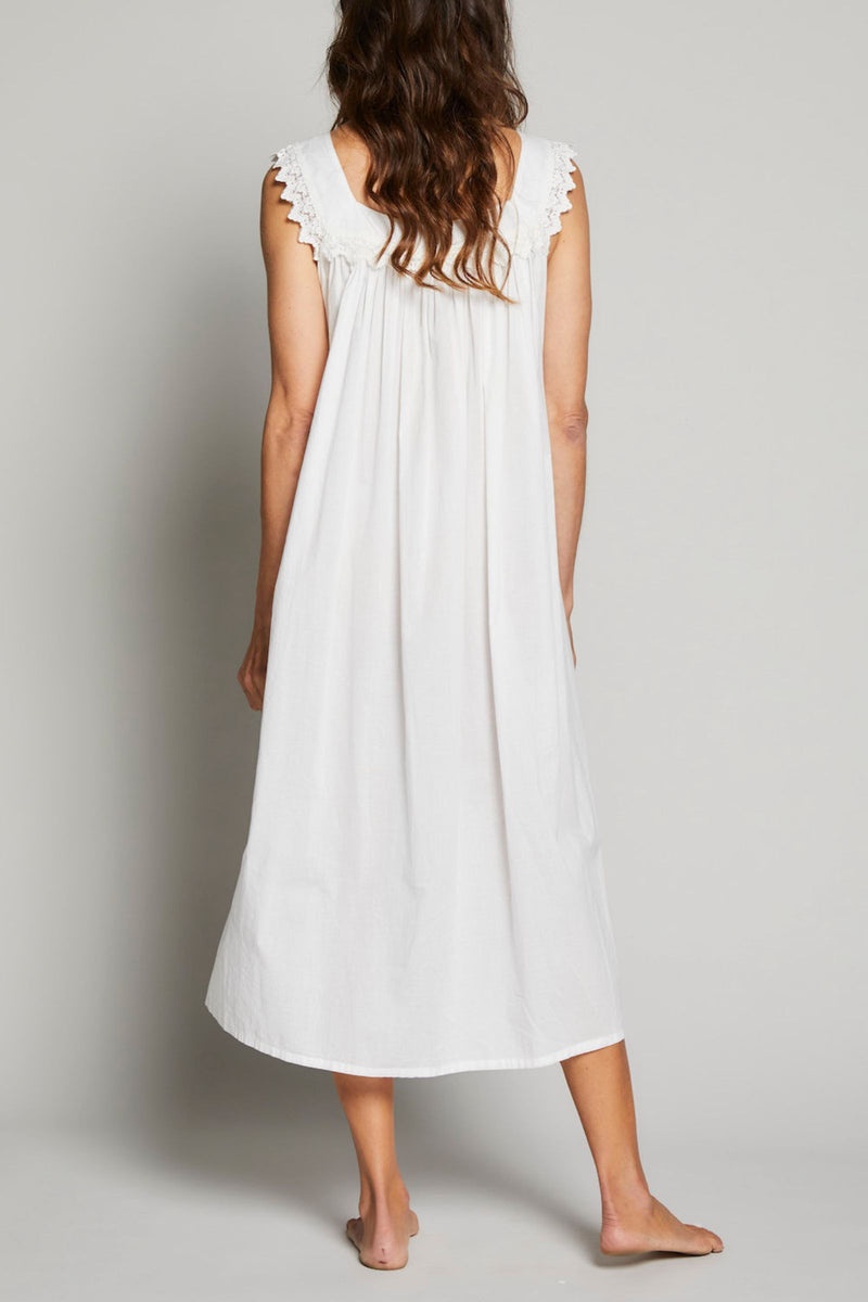 Lace Square Neck Nightgown - White