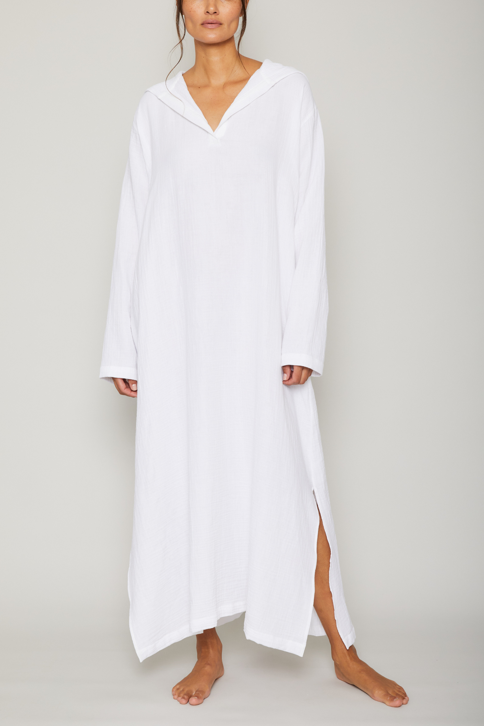 Angel Long Hoodie Coverup - White