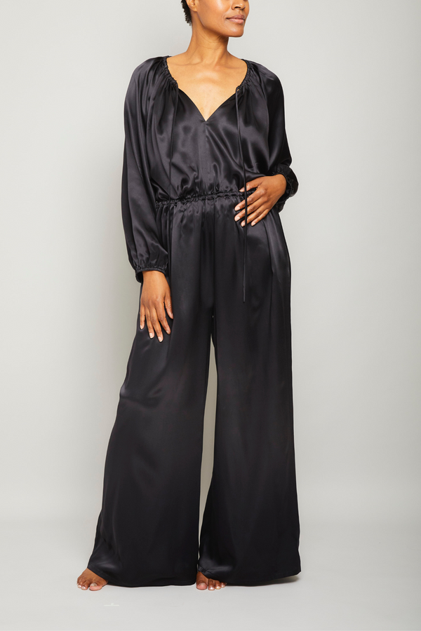 Farrah Silk Jumpsuit - Black