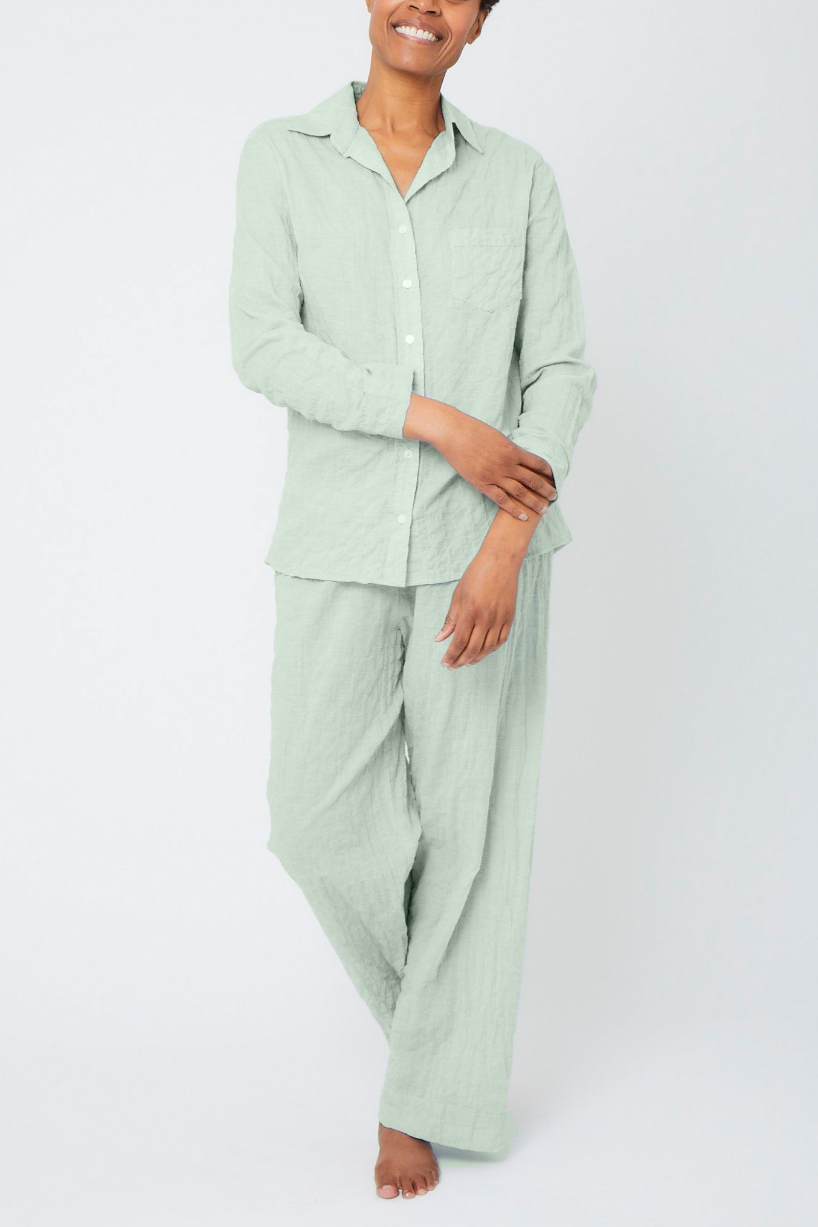 Organic Japanese Cotton Pajama Set-Celadon