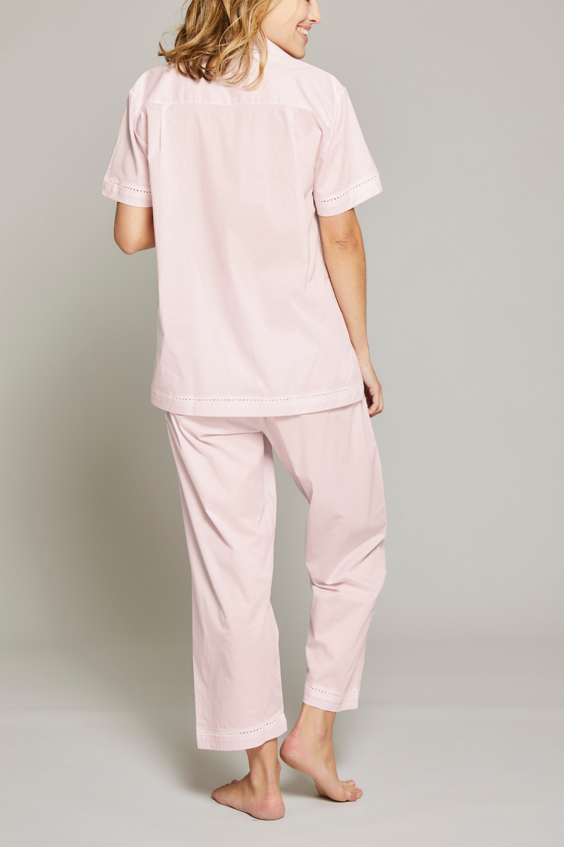 Short Sleeve Crop Pant PJ Set - Pink