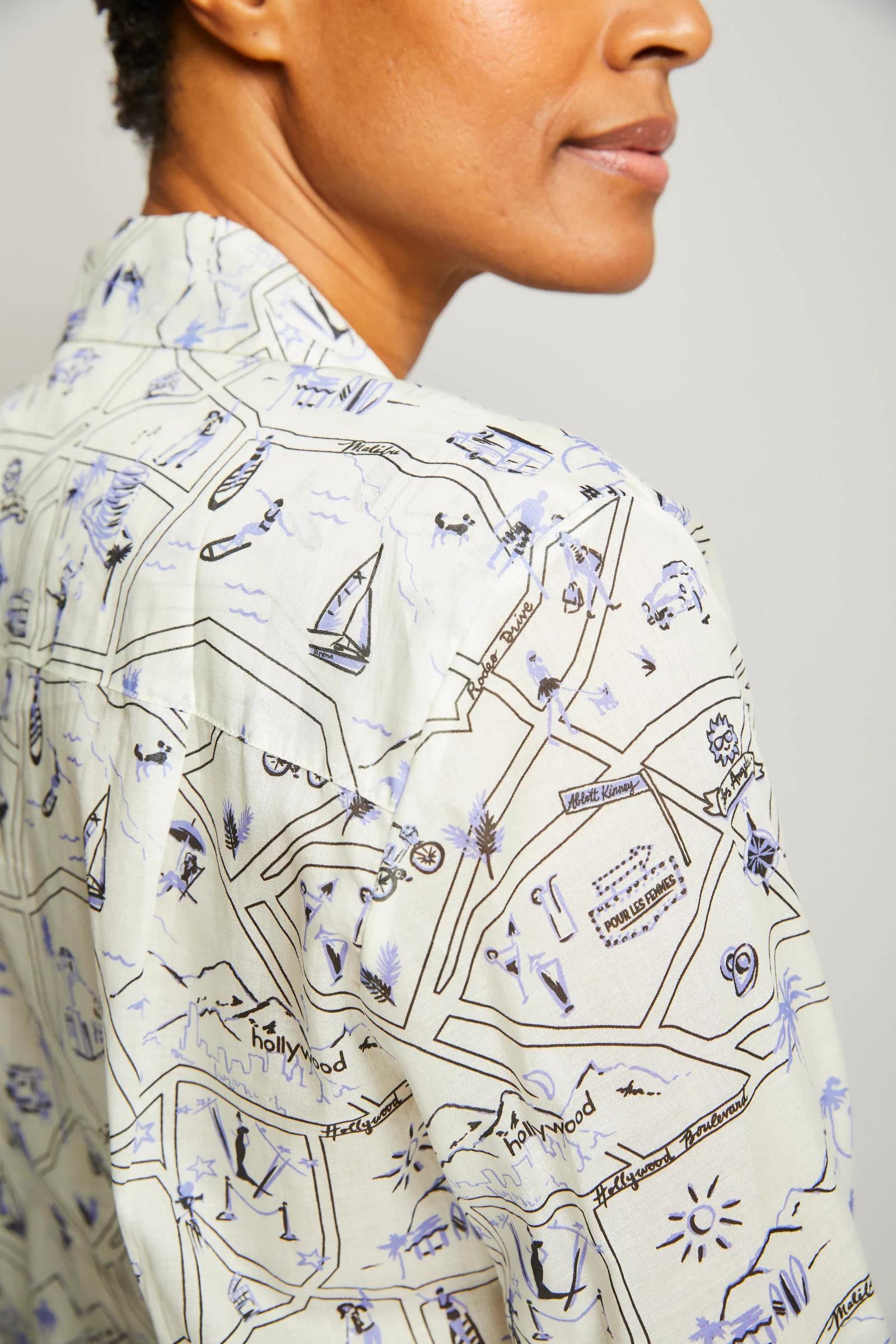 LA Pajama Set with Mustard Piping