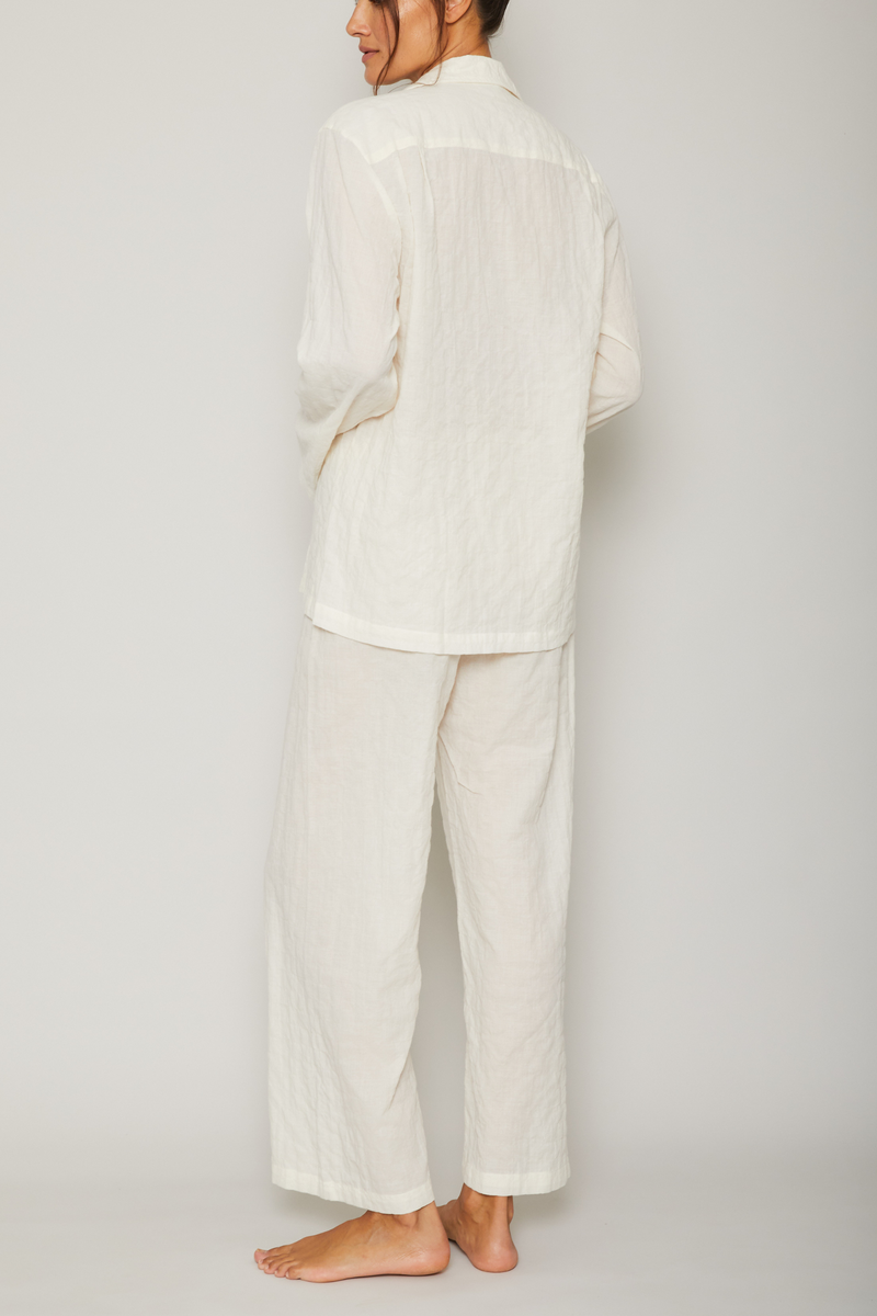Organic Japanese Cotton Pajama Set-Cream