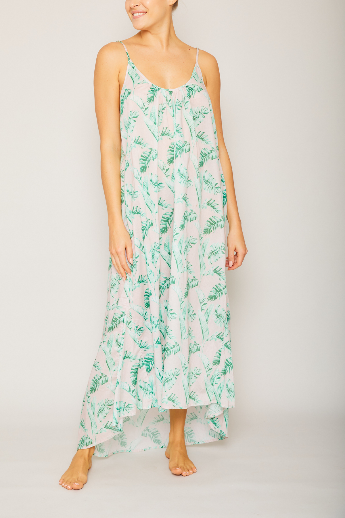 Banana Leaves High Low Dress - Pink