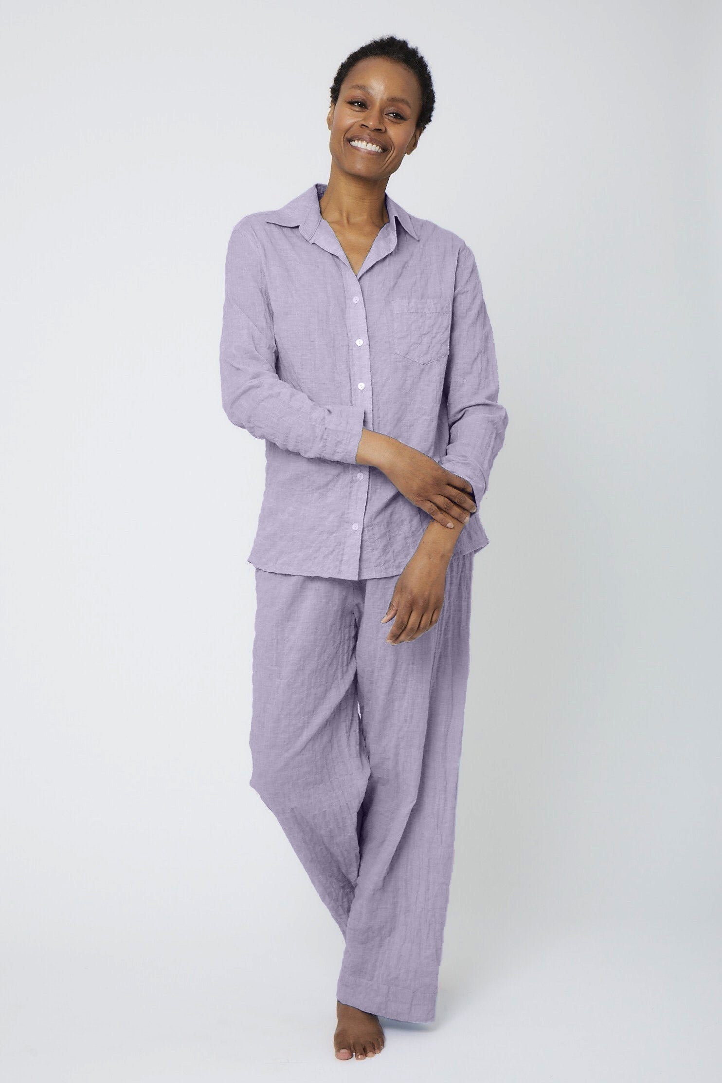 Organic Japanese Cotton Pajama Set - Lavender