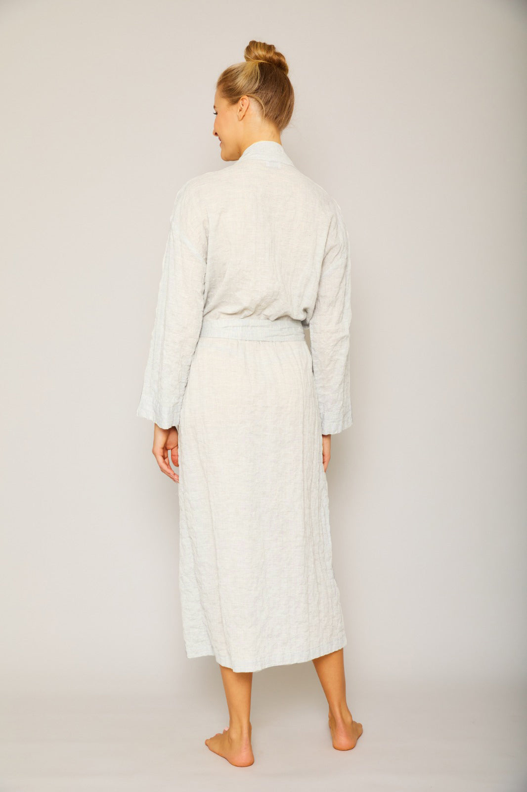 Organic Japanese Cotton Long Robe-Cream