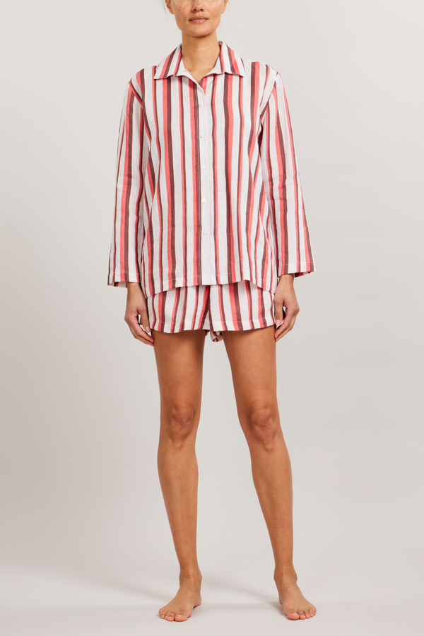 Striped Lace Trim 2 Piece Pajama Set – Urban Planet