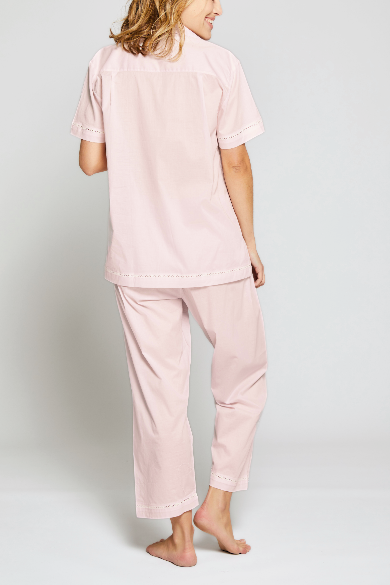 Short Sleeve Crop Pant PJ Set - Pink