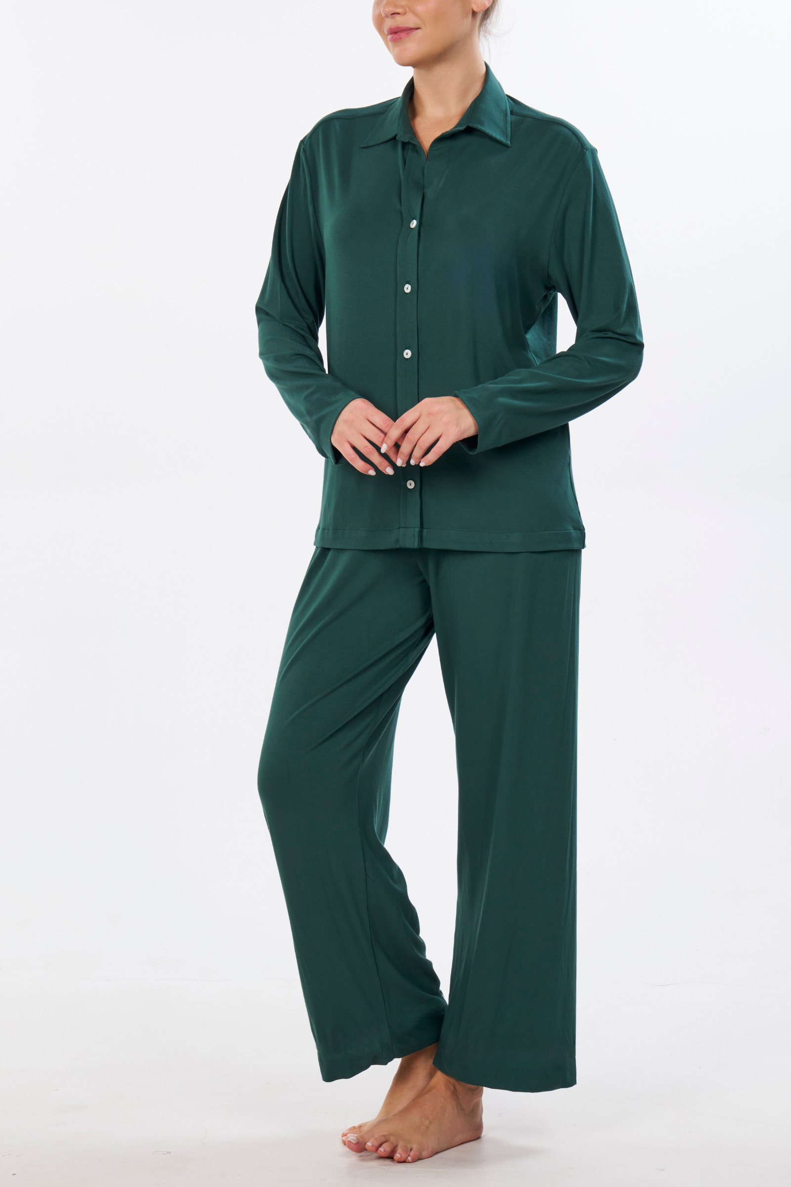 Organic Bamboo Pajama Set - Hunter Green