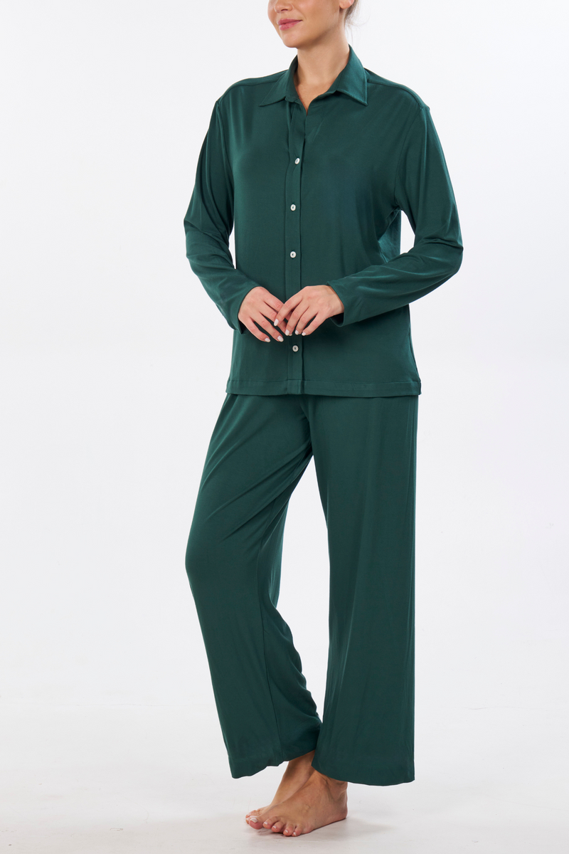 Hunter Green Bamboo Pajama Set