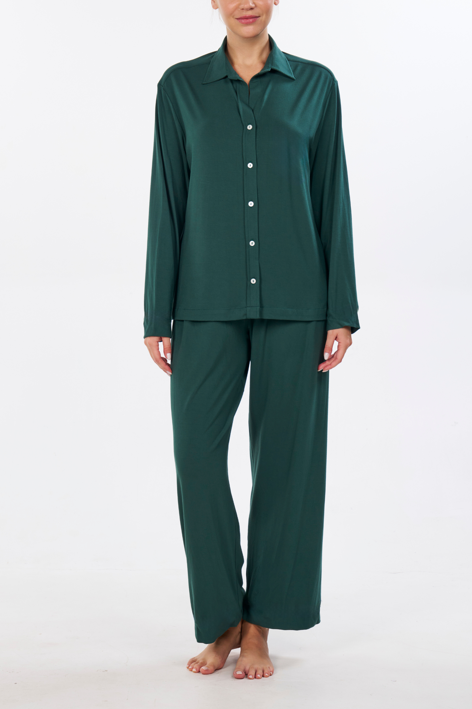 Organic Bamboo Pajama Set - Hunter Green