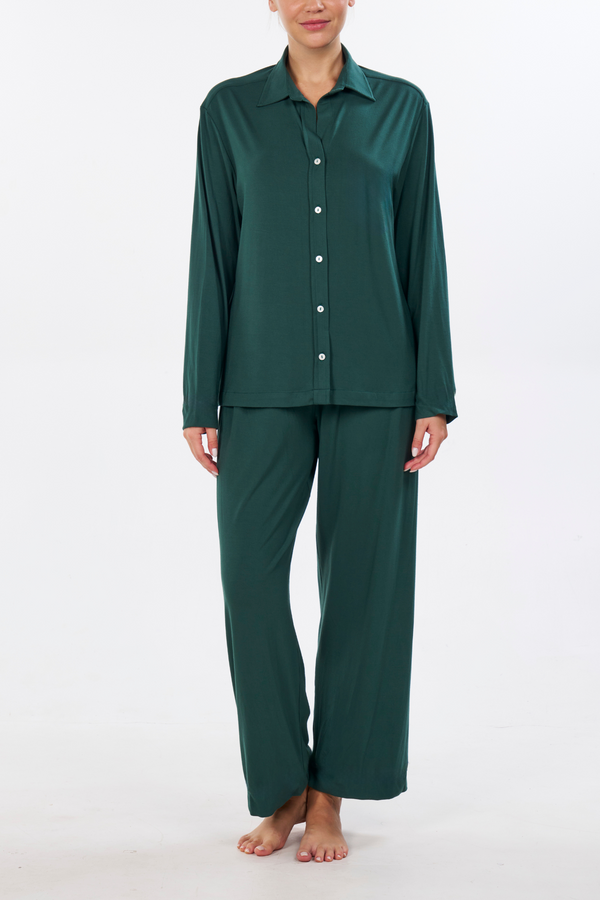 Hunter Green Bamboo Pajama Set