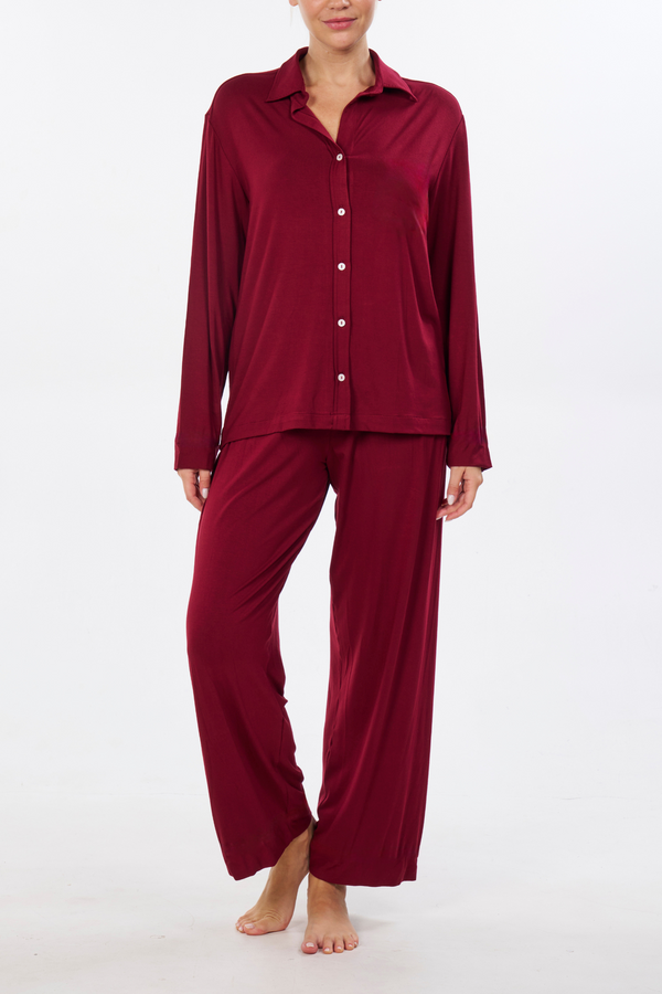 Burgundy Bamboo Pajama Set