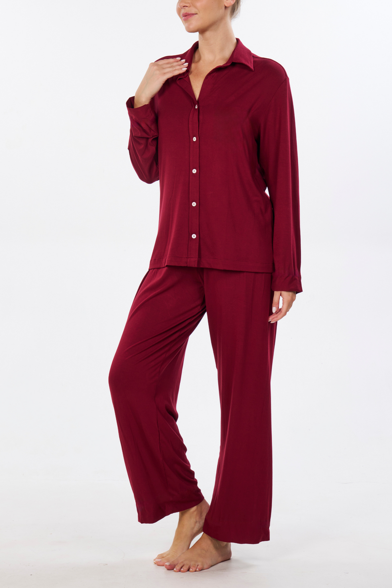 Burgundy Bamboo Pajama Set