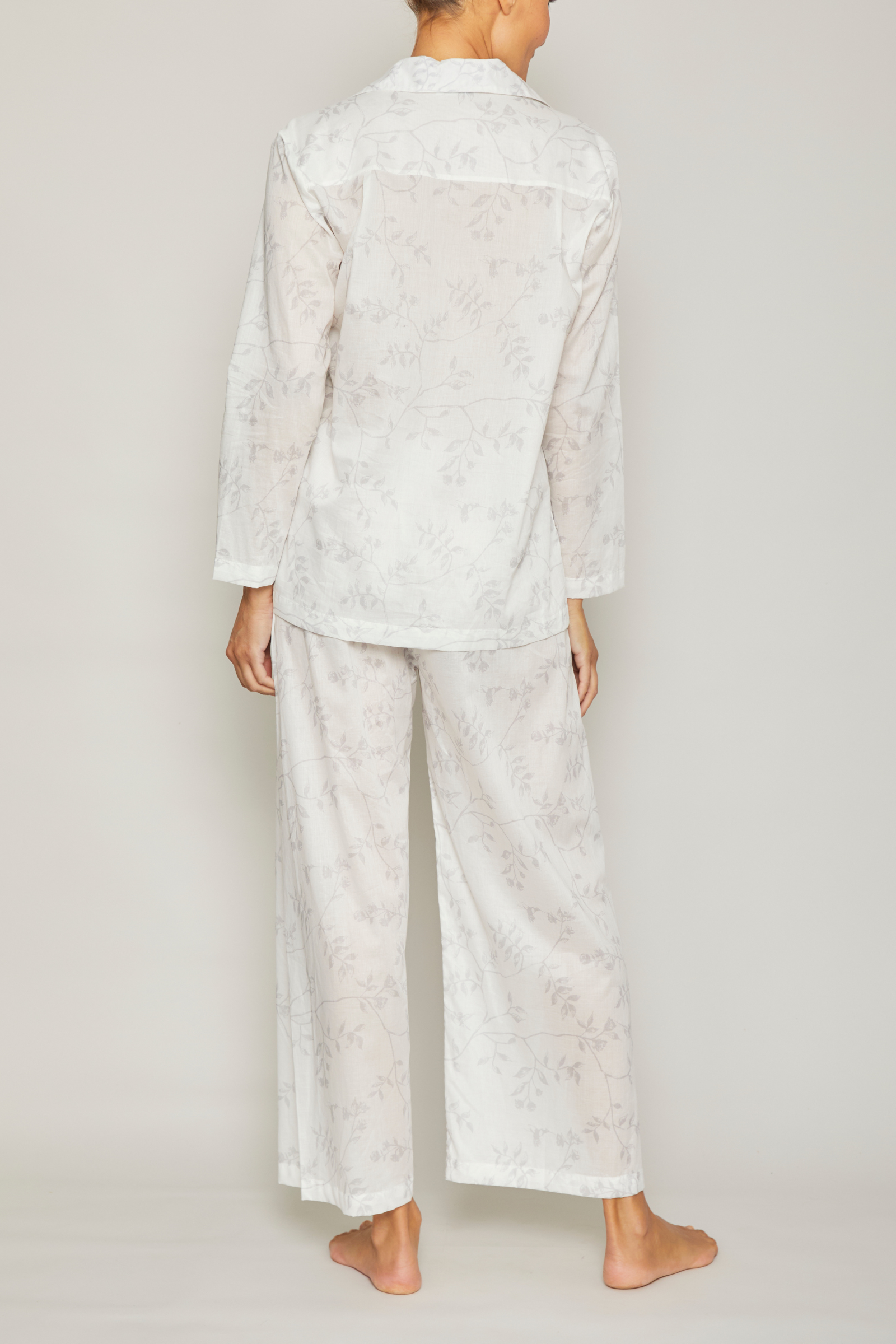 Hummingbird Long Sleeve Pajama Set - Grey