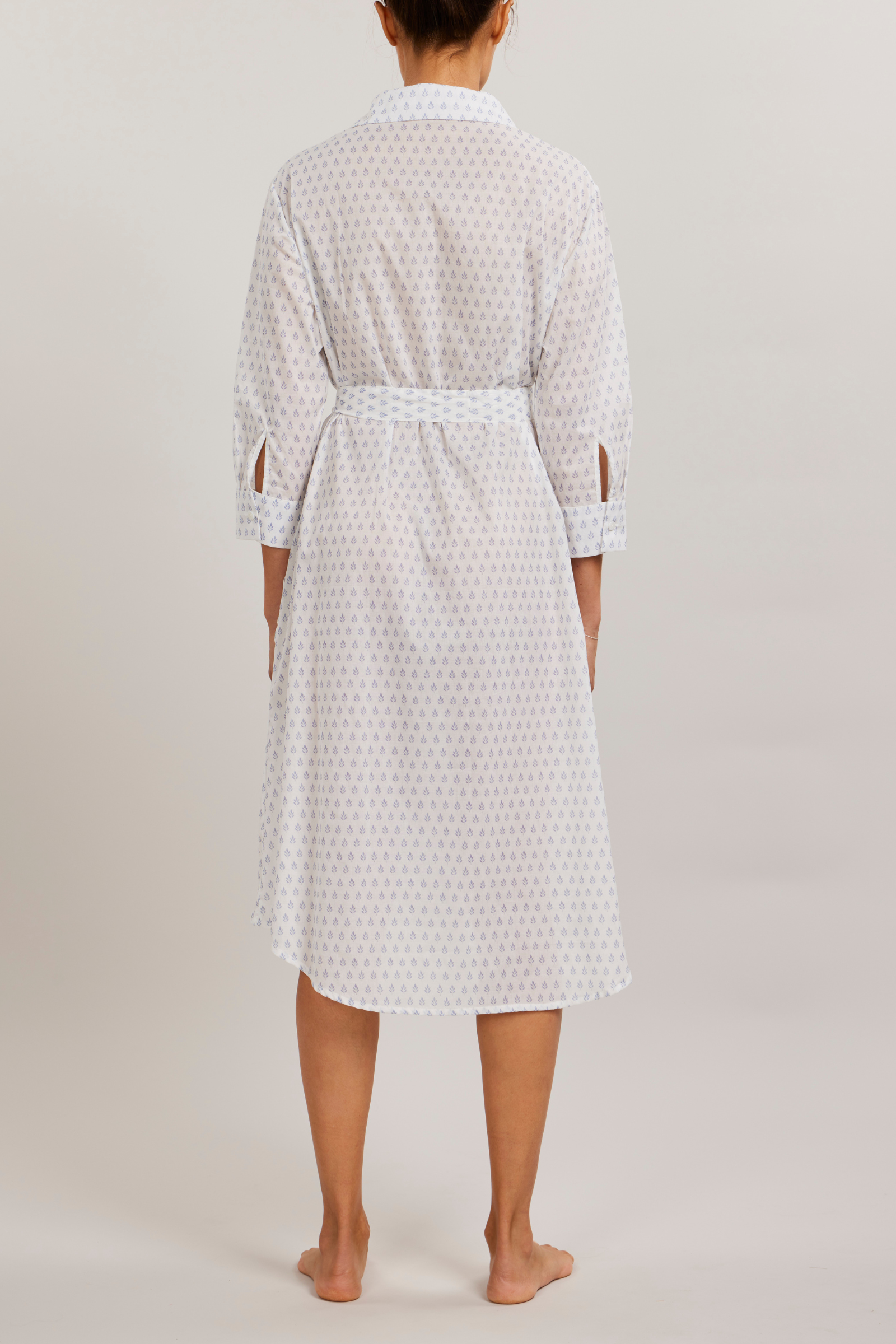 Button Front Dress - Leaves