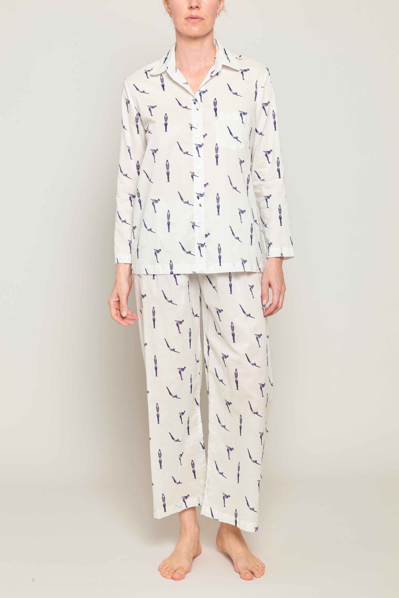 Long Sleeve Pajama Set - Vintage Divers