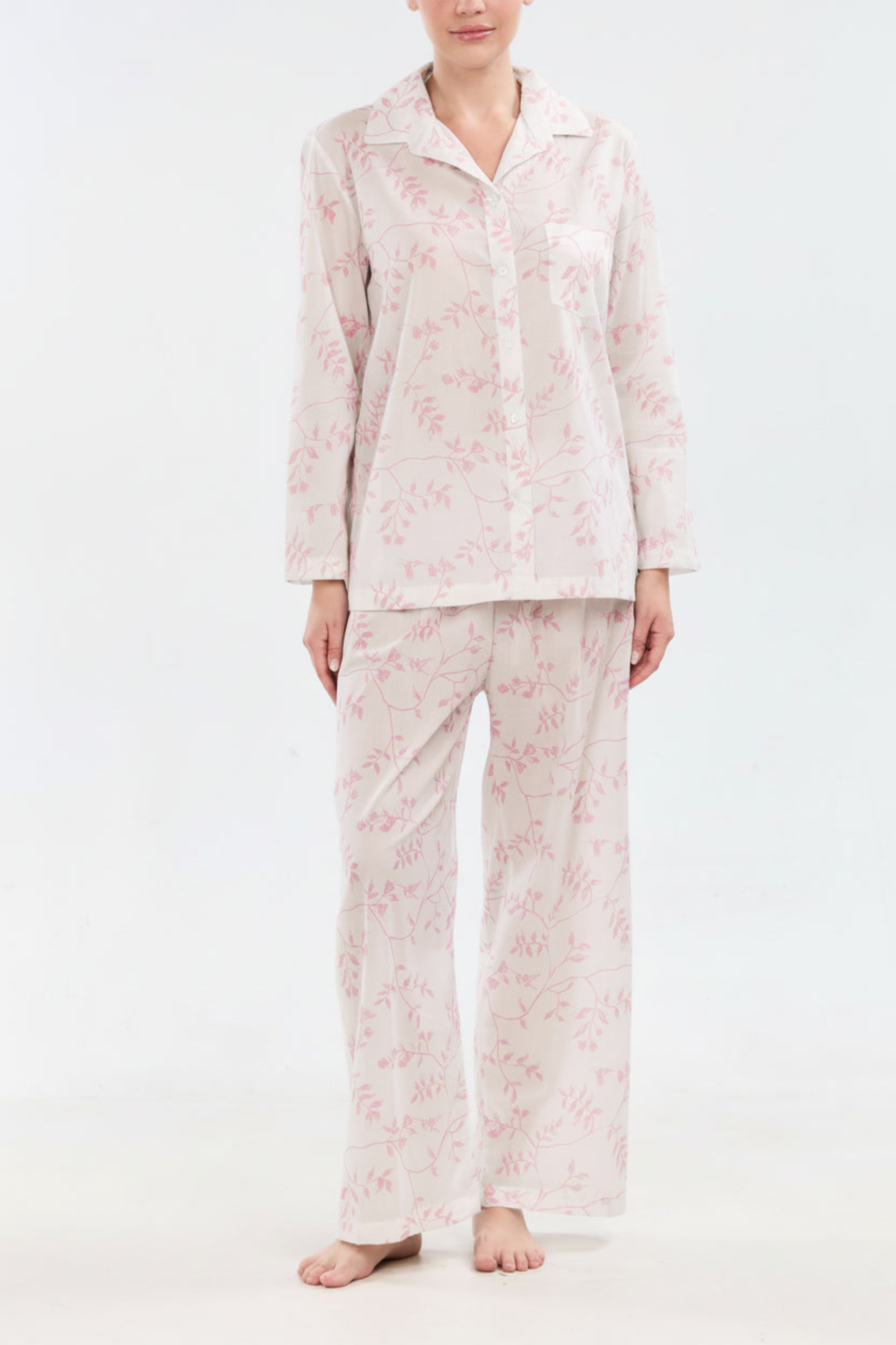 Hummingbird Long Sleeve Pajama Set - Pink