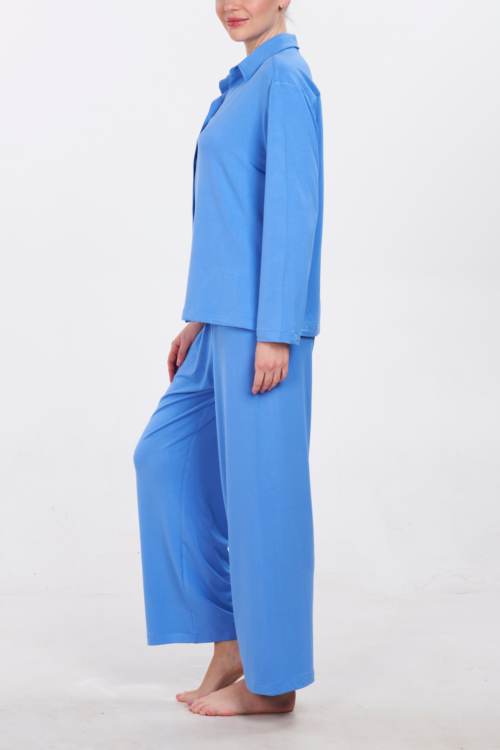 Organic Bamboo Pajama Set - Blue
