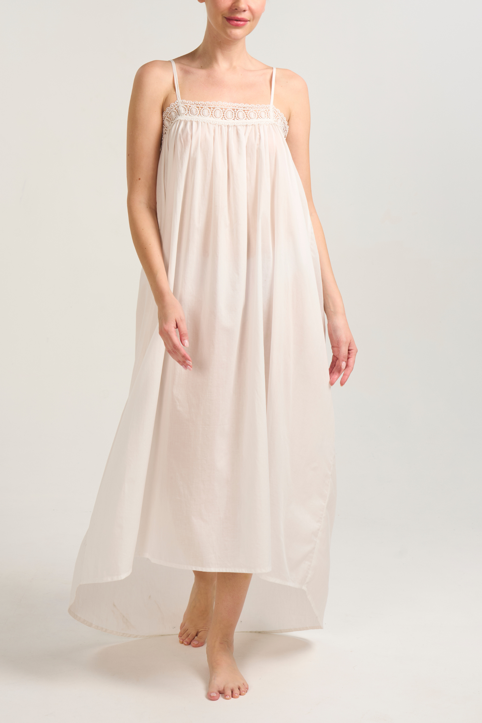 Lace Detailed Nightgown - White