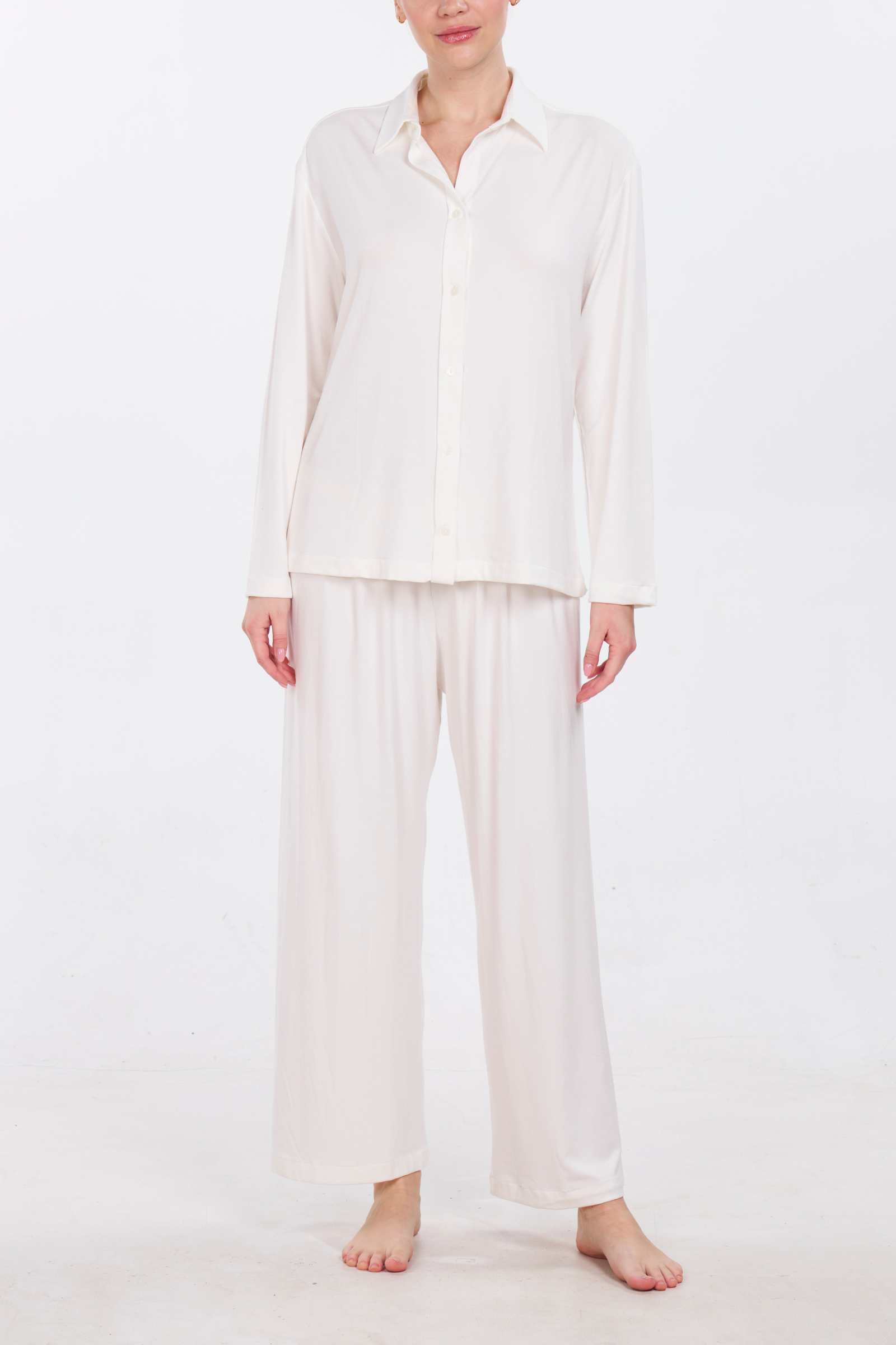 Organic Bamboo Pajama Set - Cream