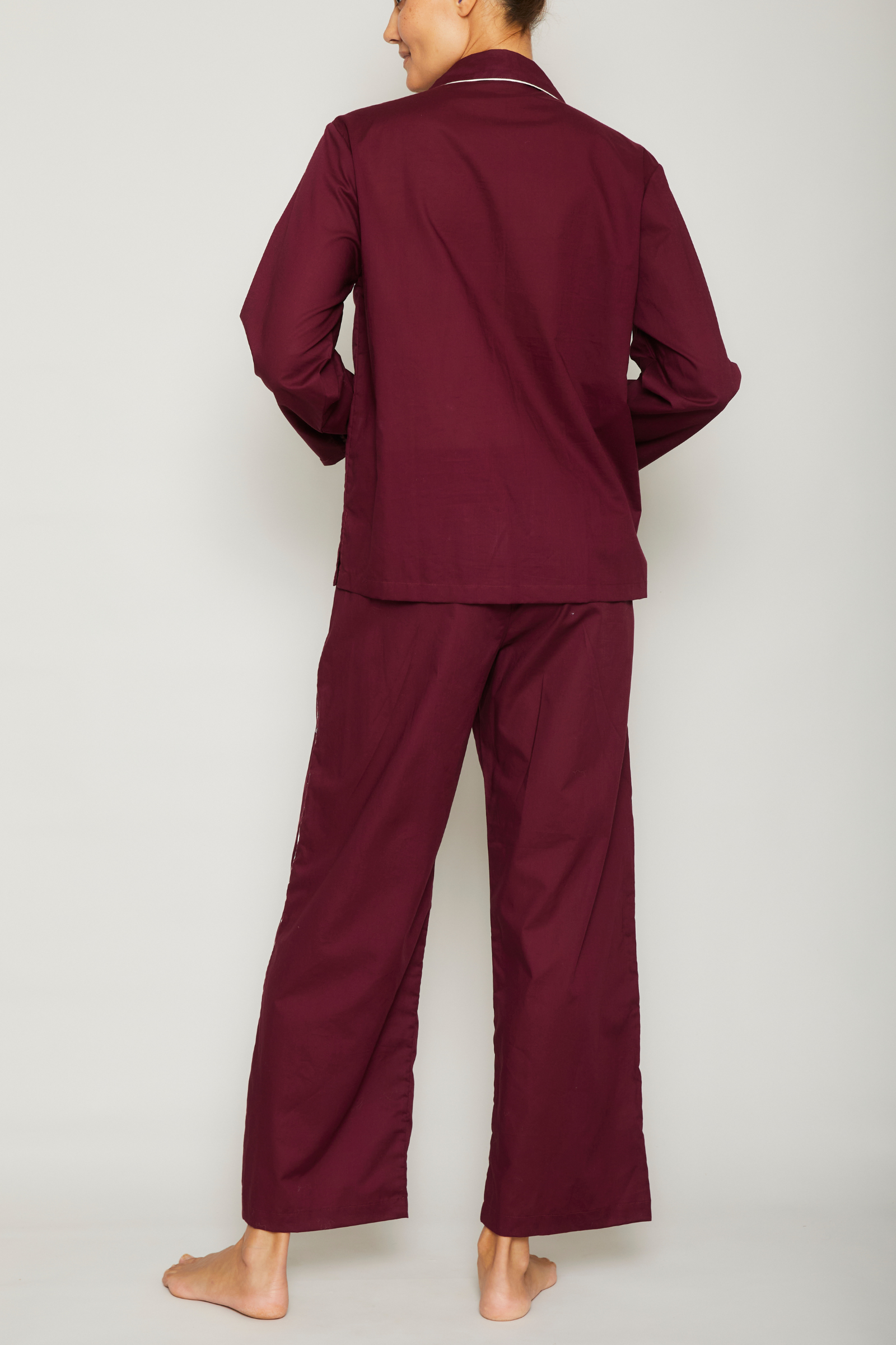 Wide Leg Sport PJ Set - Fig/White