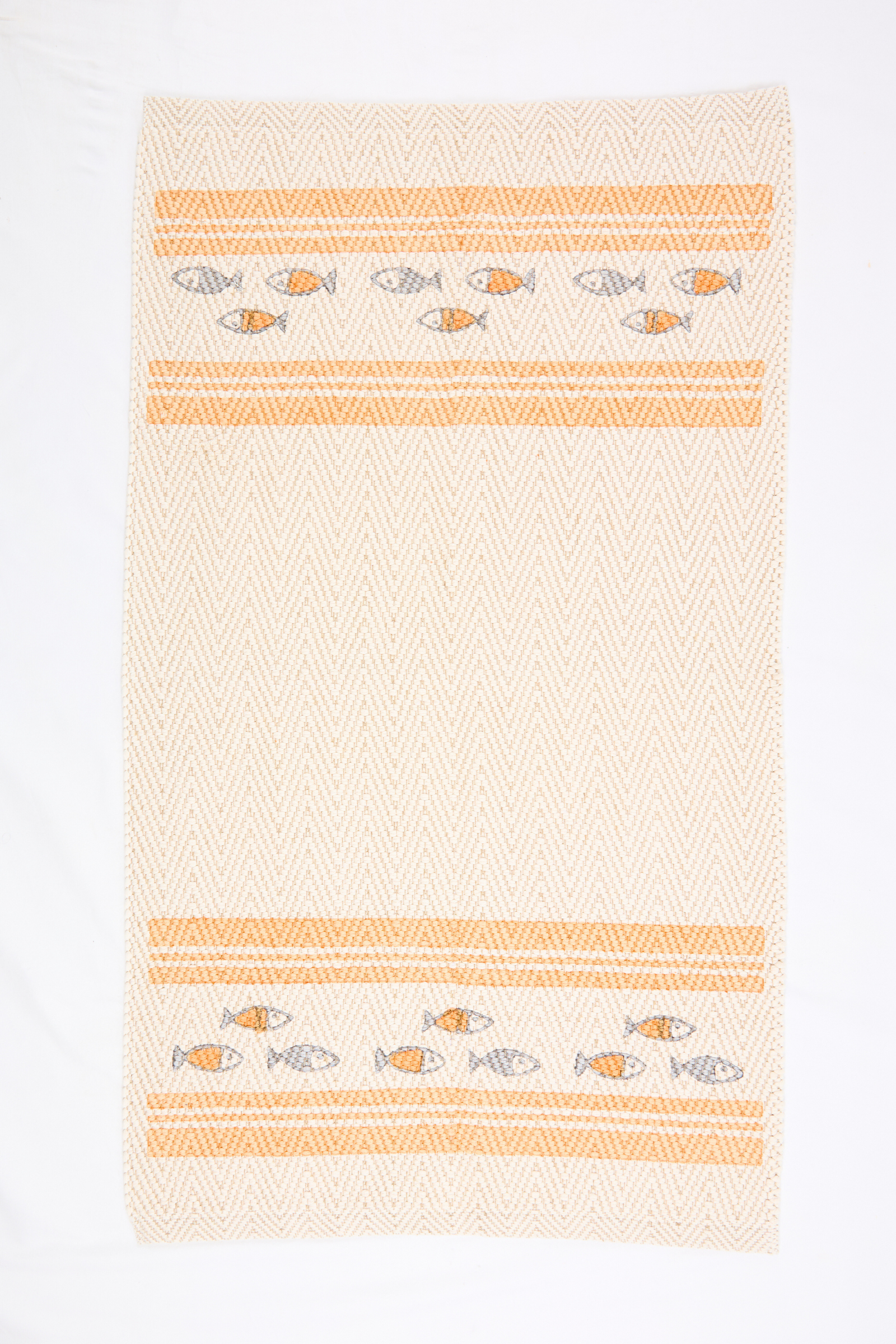 Hand-Painted Italian Mat - Peach Fish
