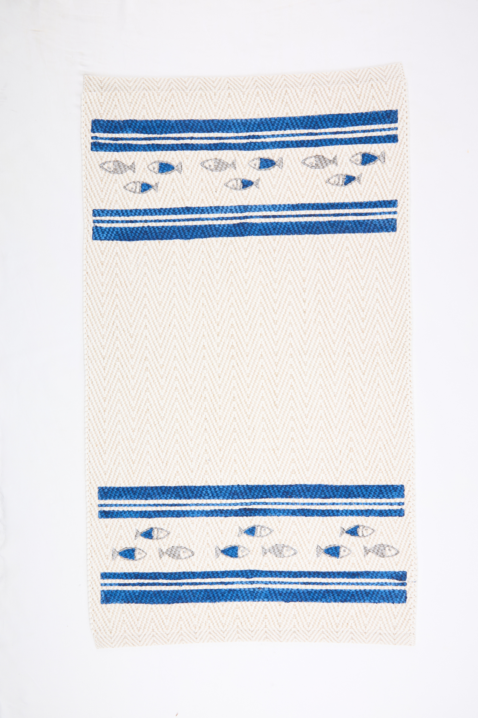 Hand-Painted Italian Mat - Blue Fish