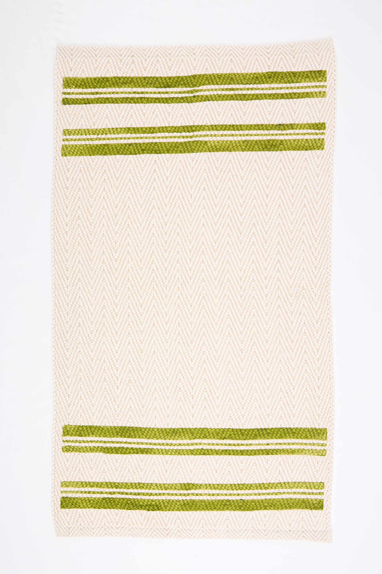 Hand-Painted Italian Mat - Green Stripe