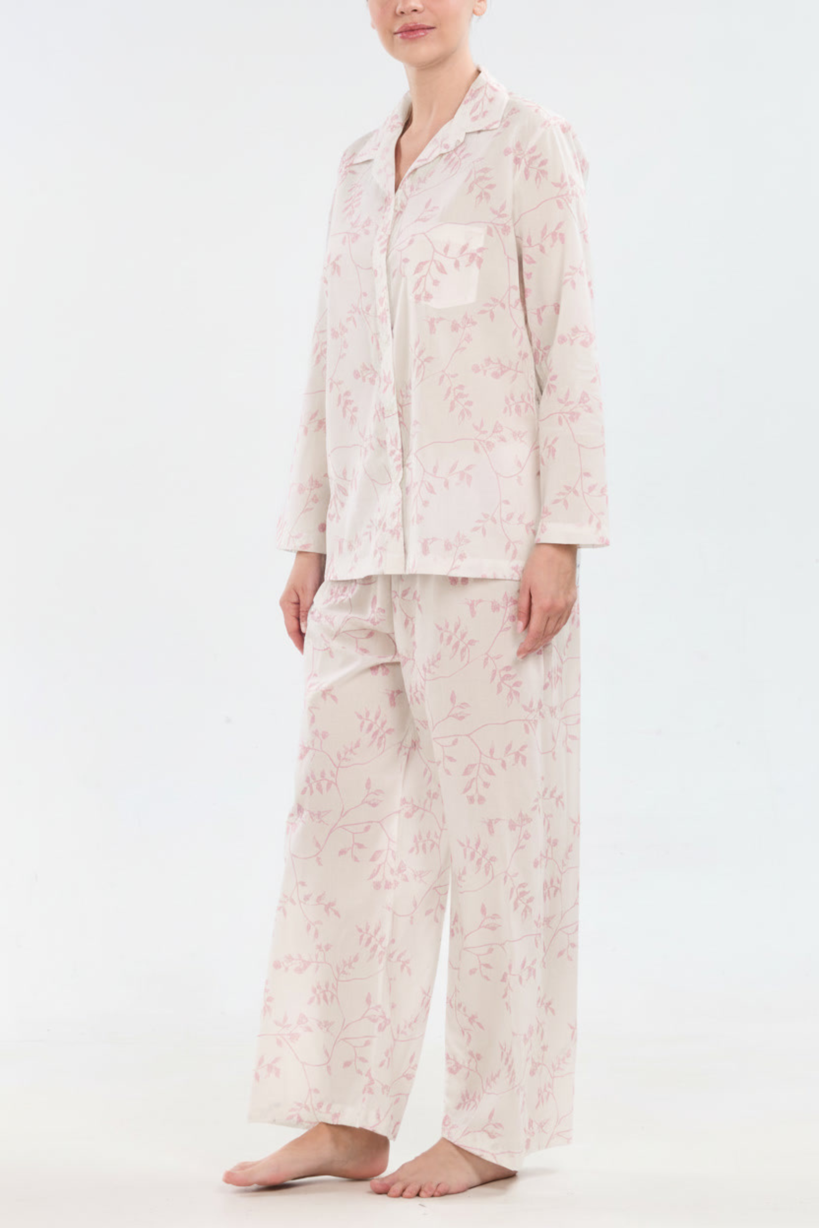 Hummingbird Long Sleeve Pajama Set - Pink