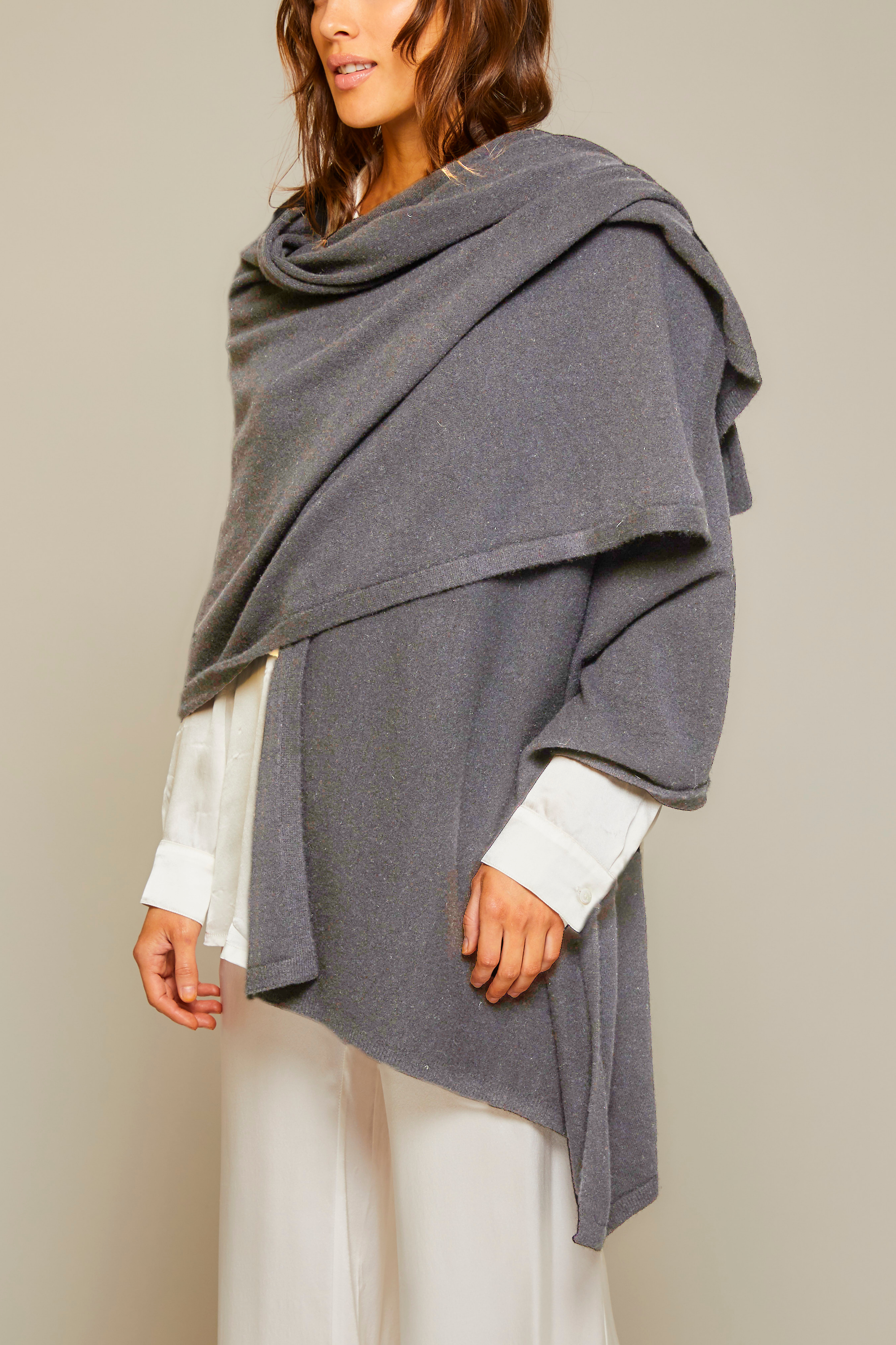Washable Cashmere Wrap - Grey