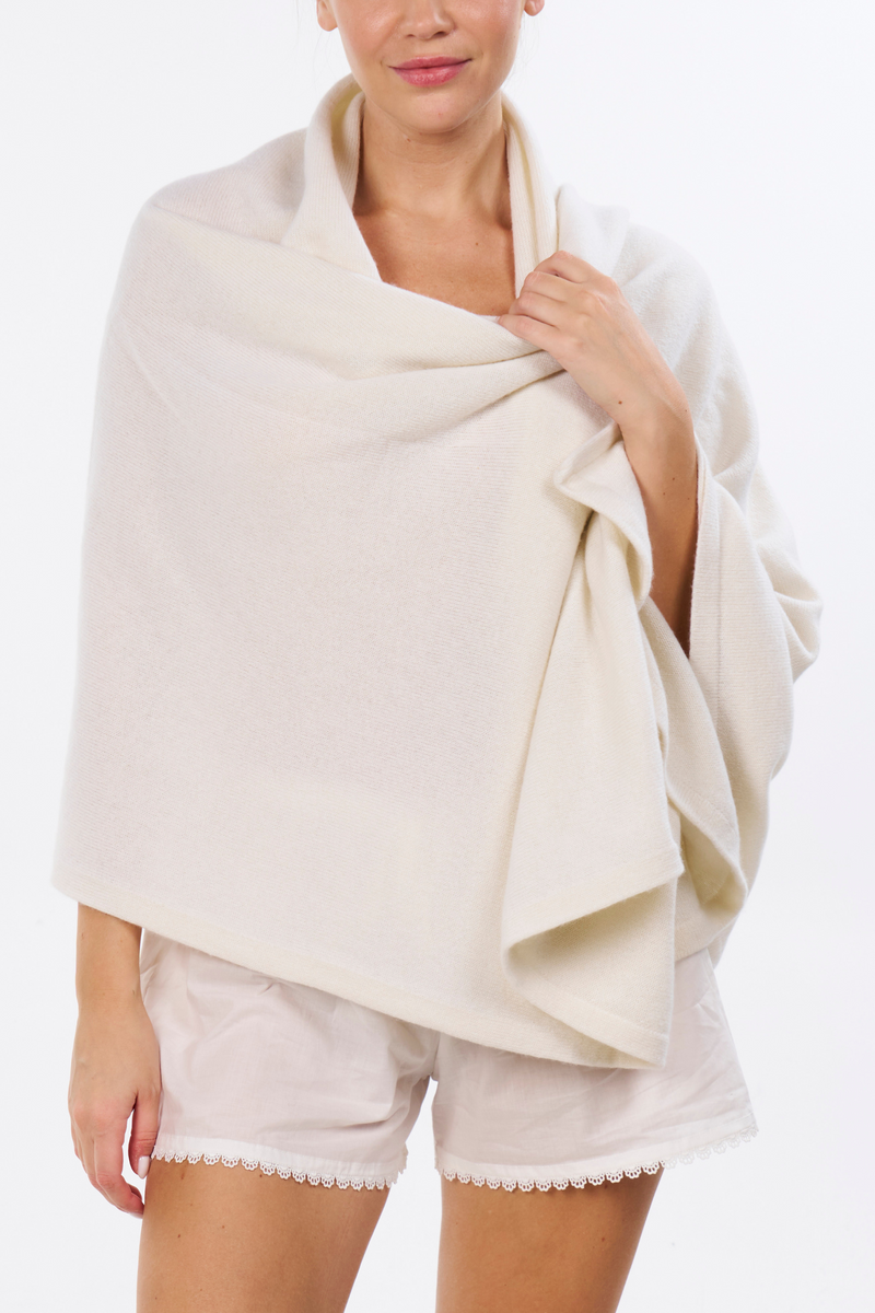 Washable Cashmere Wrap - Cream