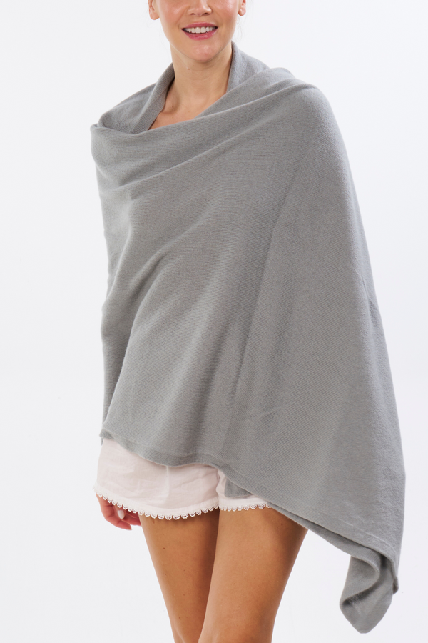 Washable Cashmere Wrap - Steely Grey