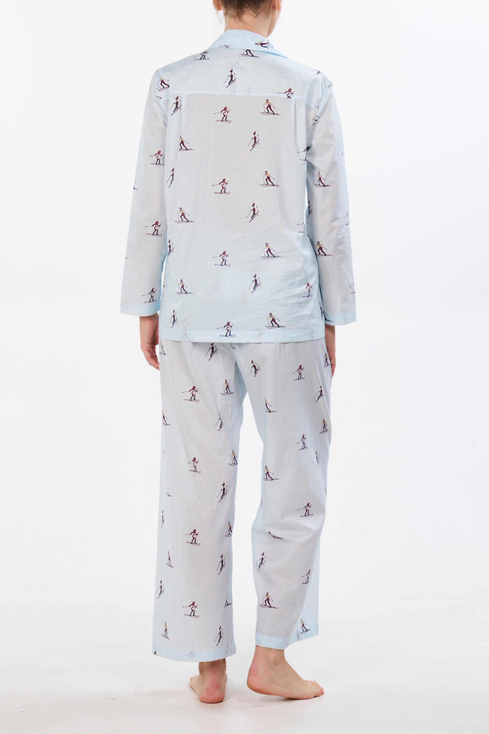 Long Sleeve Pajama Set - Cross Country Skiers