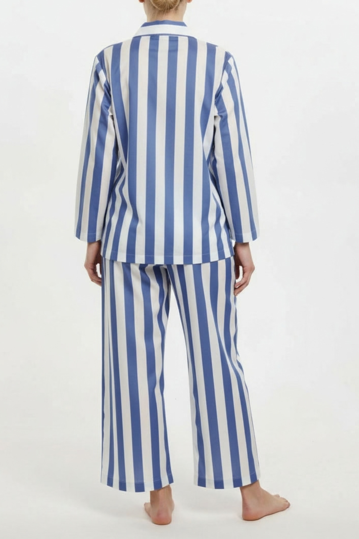 Long Sleeve Pajama Set with Cropped Pants - Big Sky Stripe